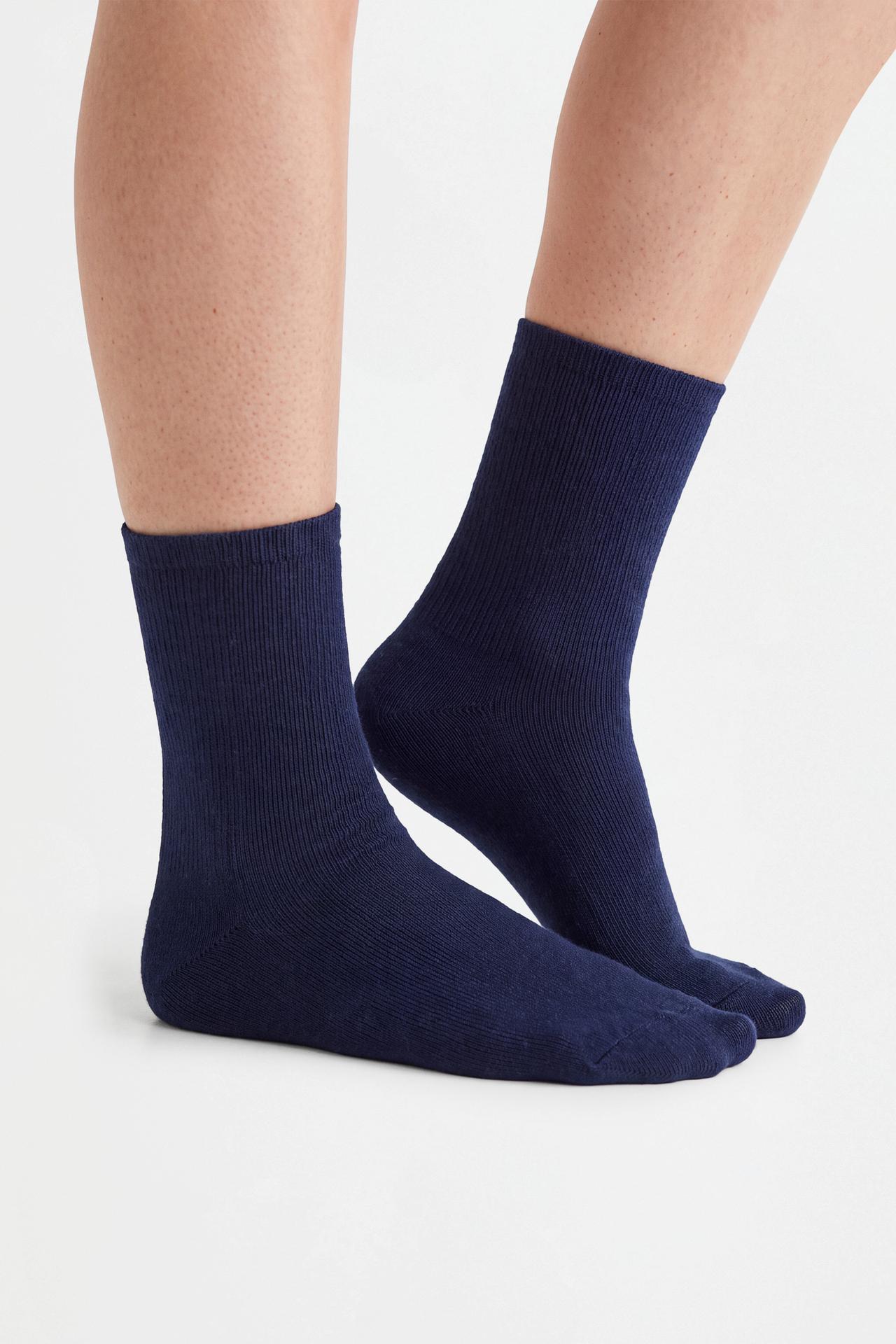 Plain long socks (10-pack) — NAVY