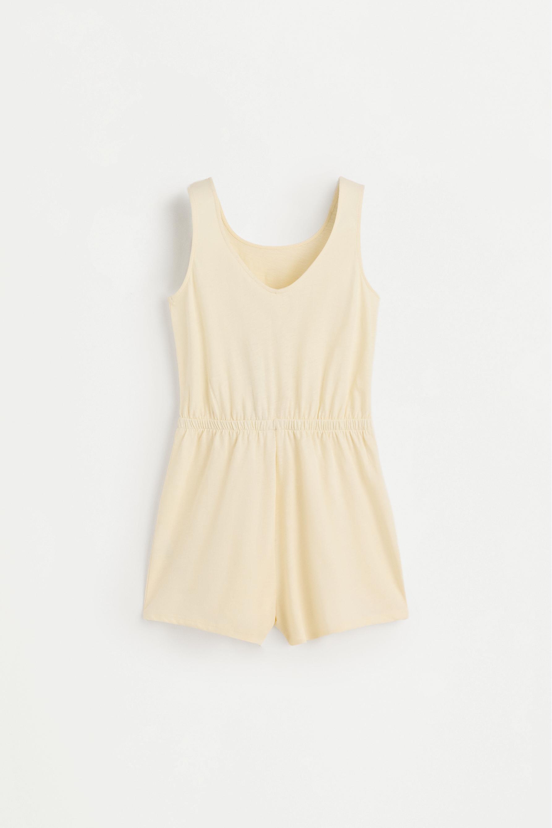 Plain short playsuit — YELLOW