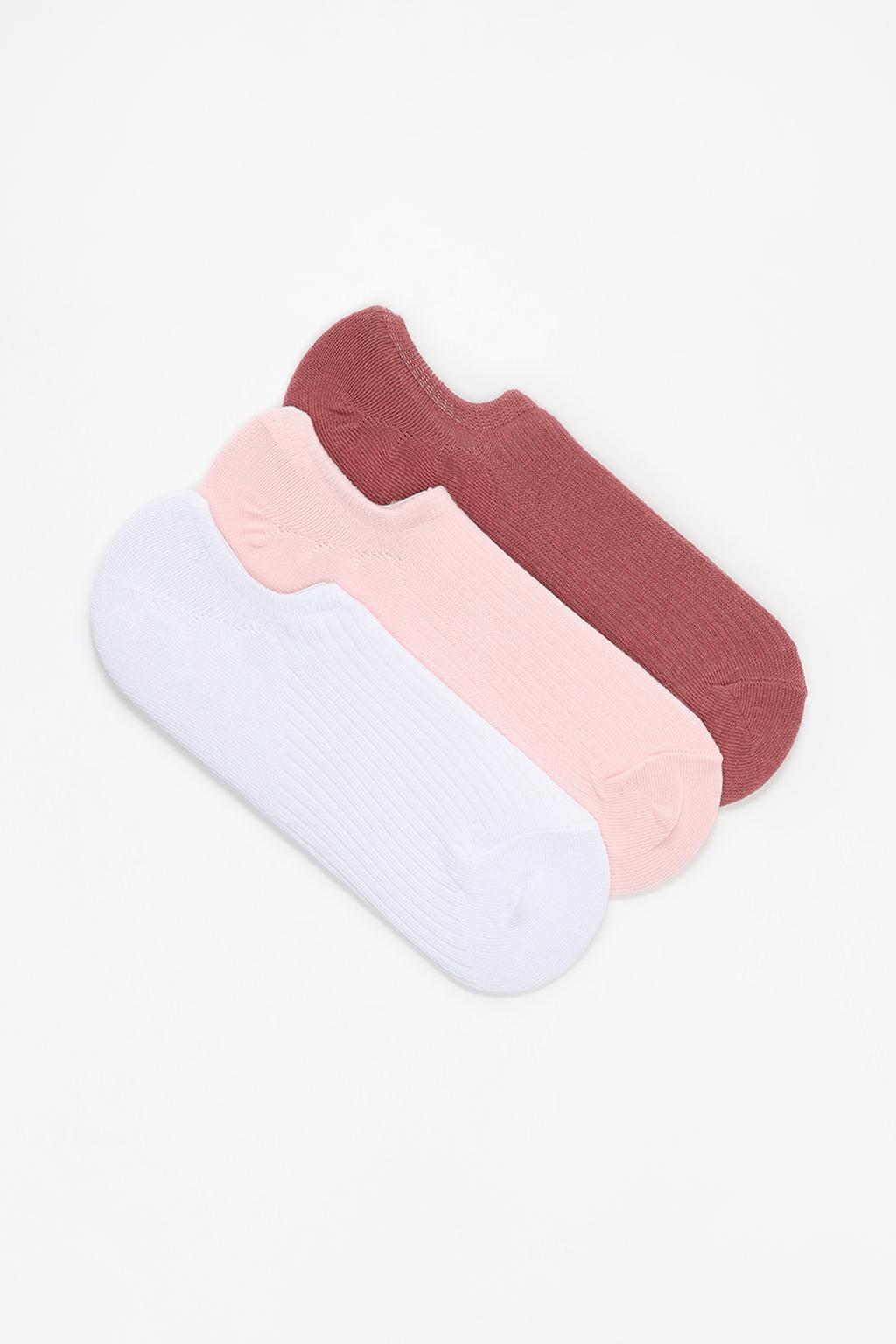 3-pack of ribbed no-show socks