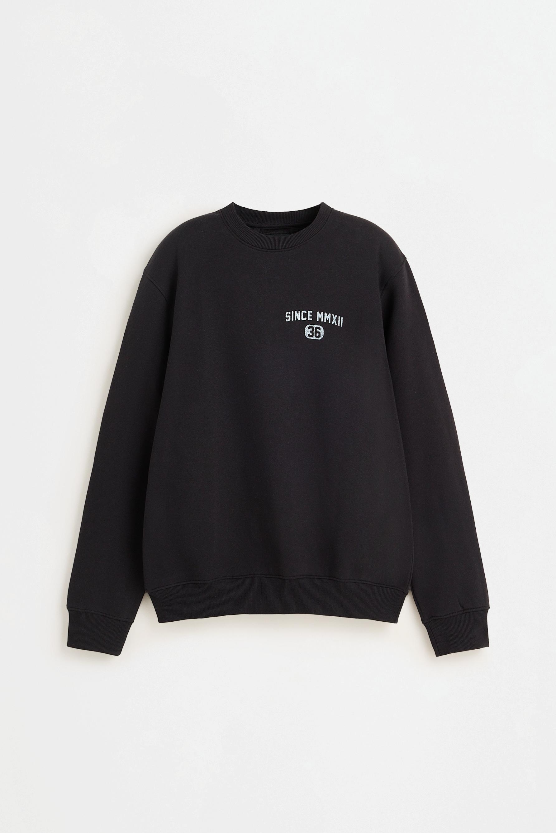 Text print sweatshirt — BLACK