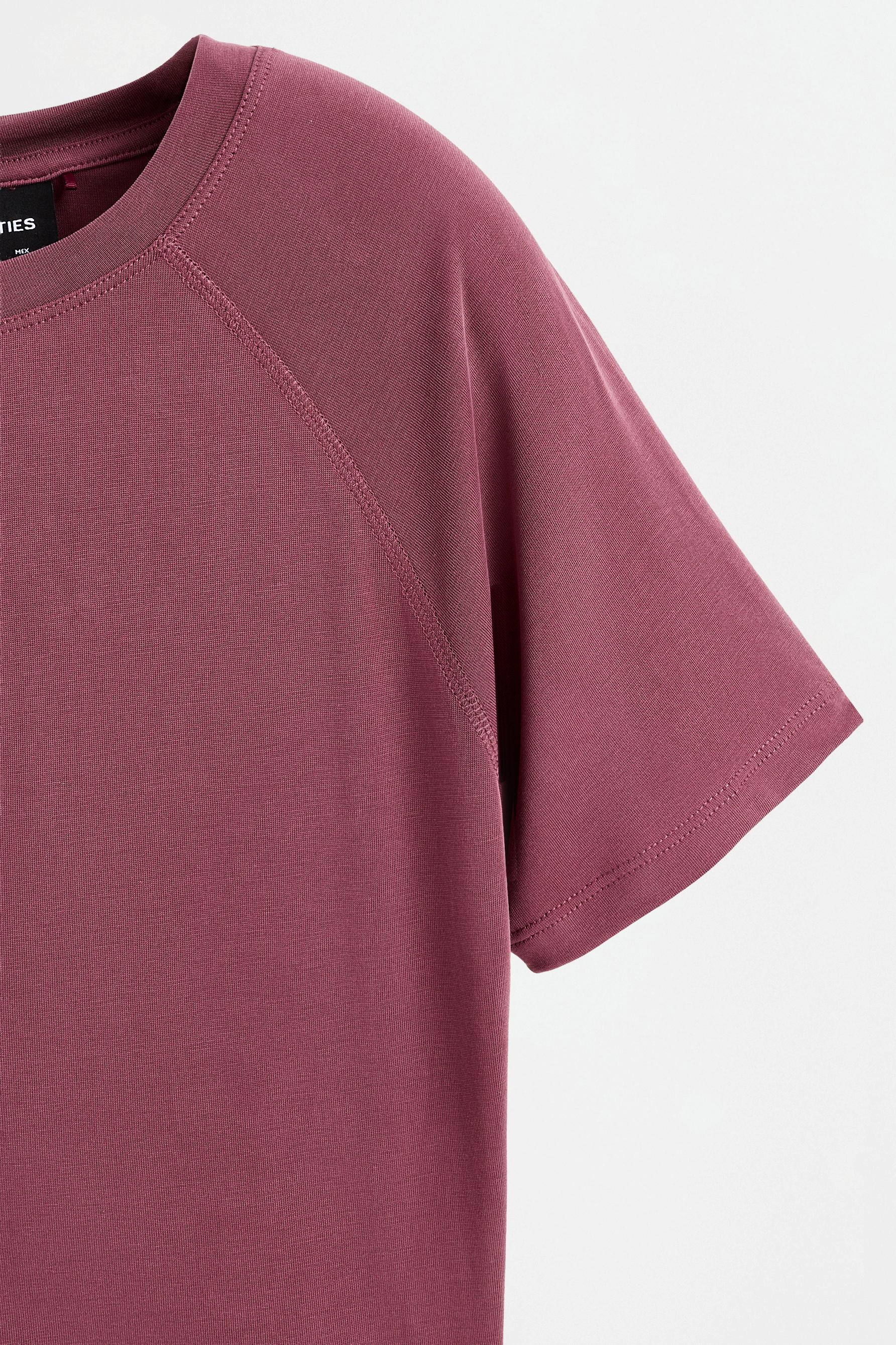 Cropped flowing T-shirt — DARK PINK