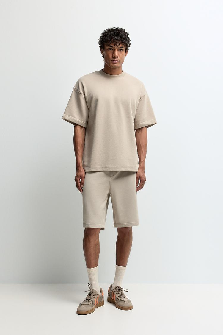 Tracksuit Bermuda shorts — PALE SAND