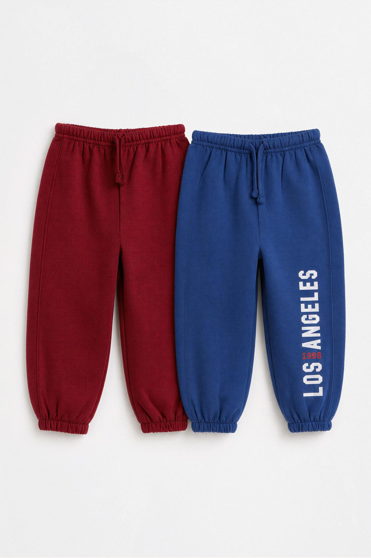 Pack of 2 printed relaxed joggers — BLUE