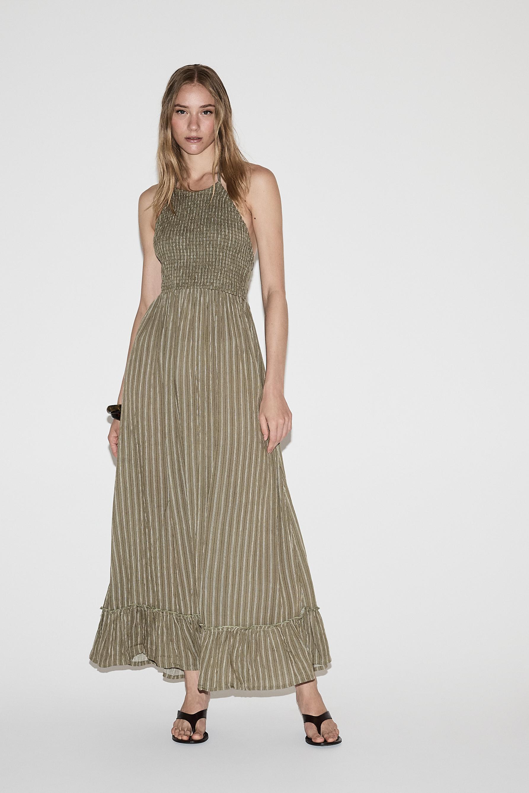 Halter midi dress — KHAKI