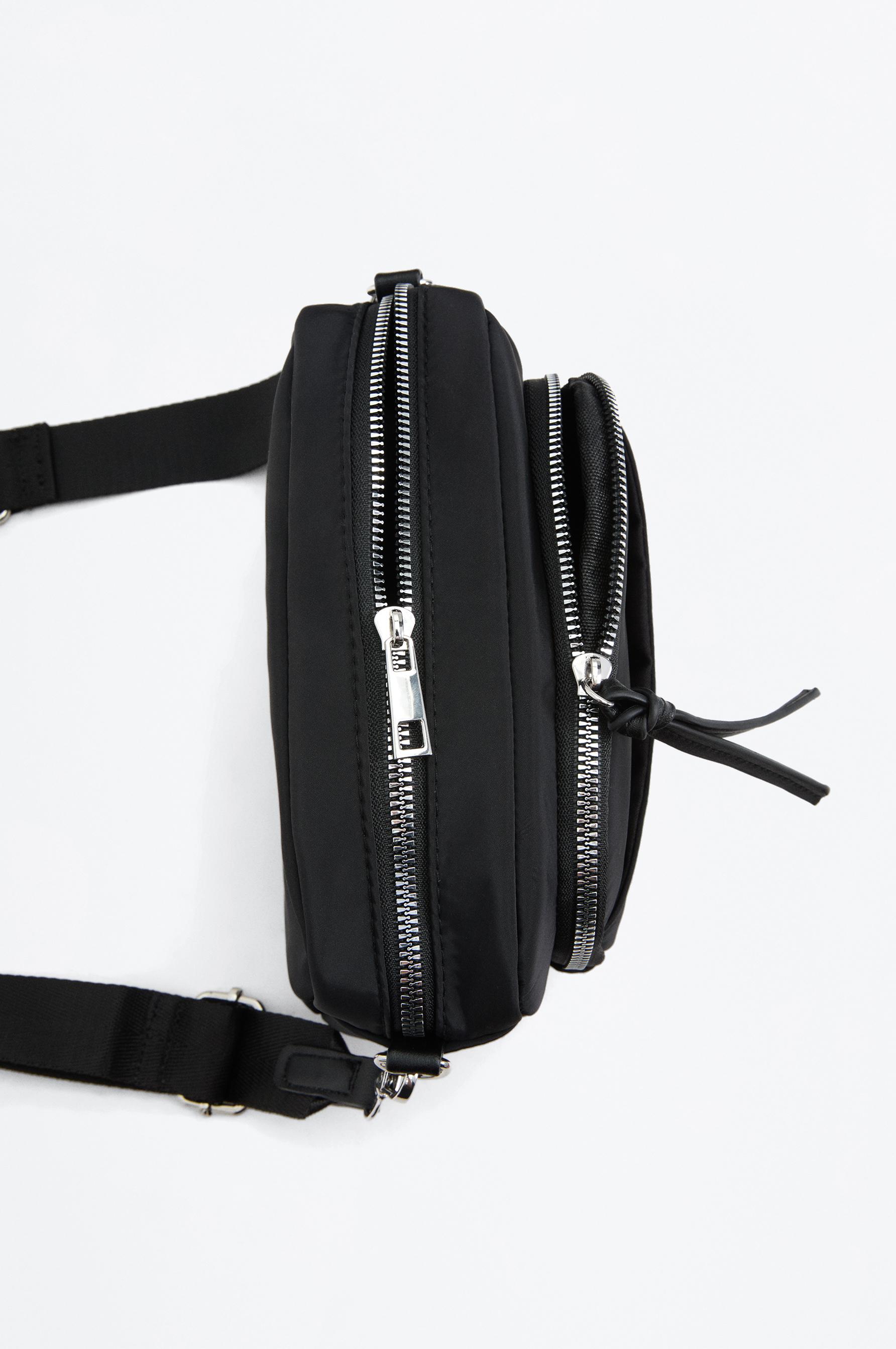 Nylon crossbody bag — BLACK