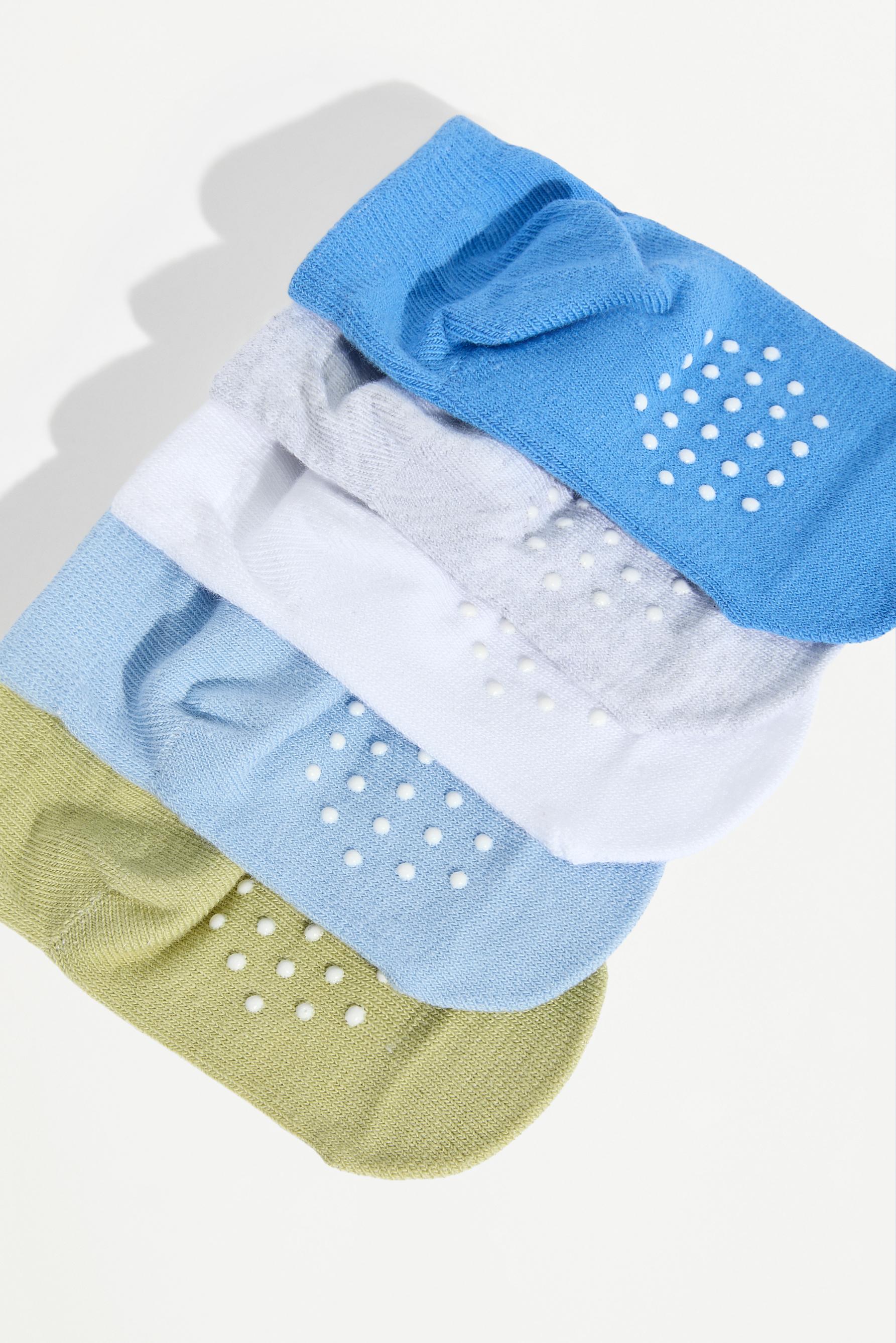 Non-slip short socks (5-pack) — SKY BLUE