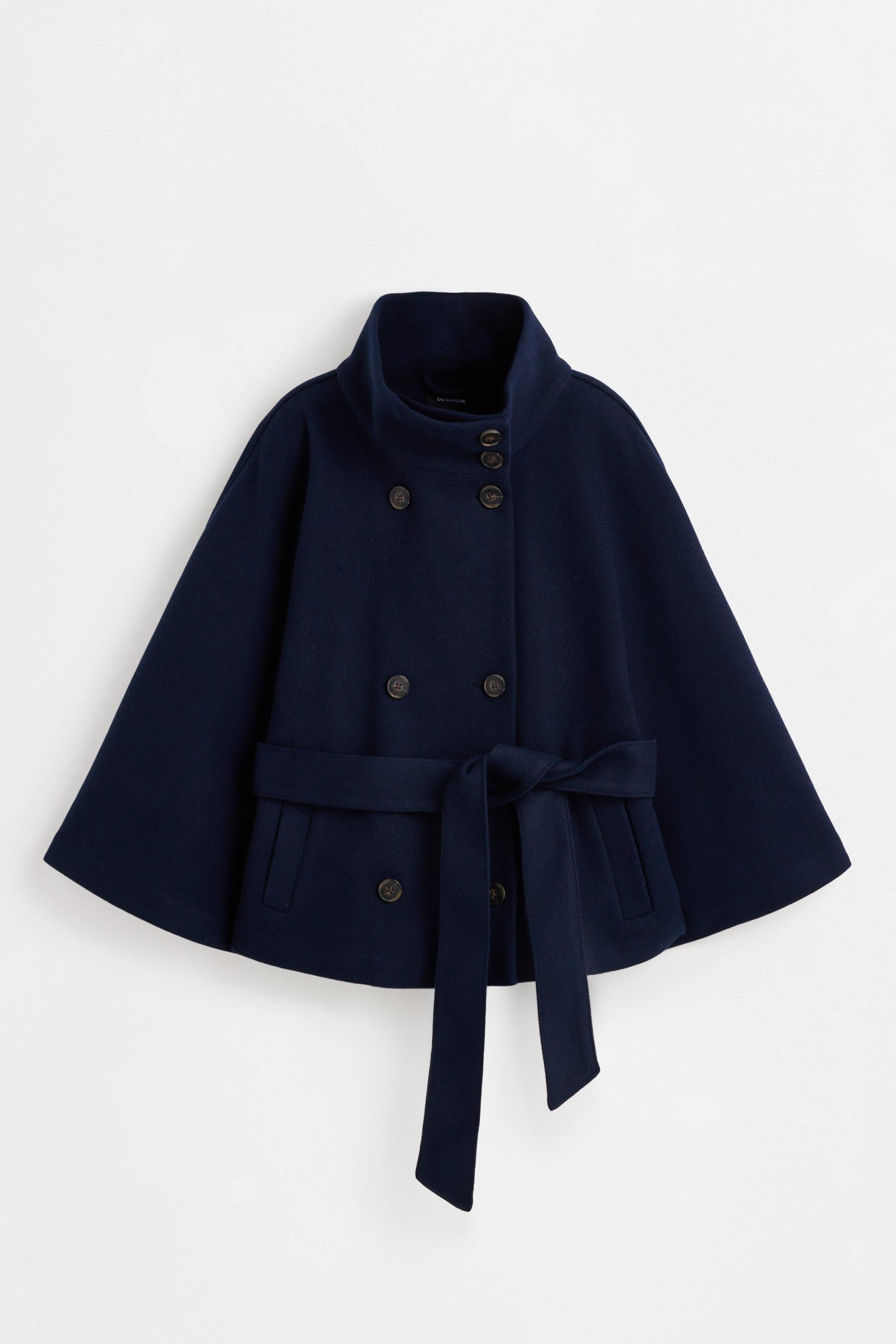 Wool-blend cape — NAVY