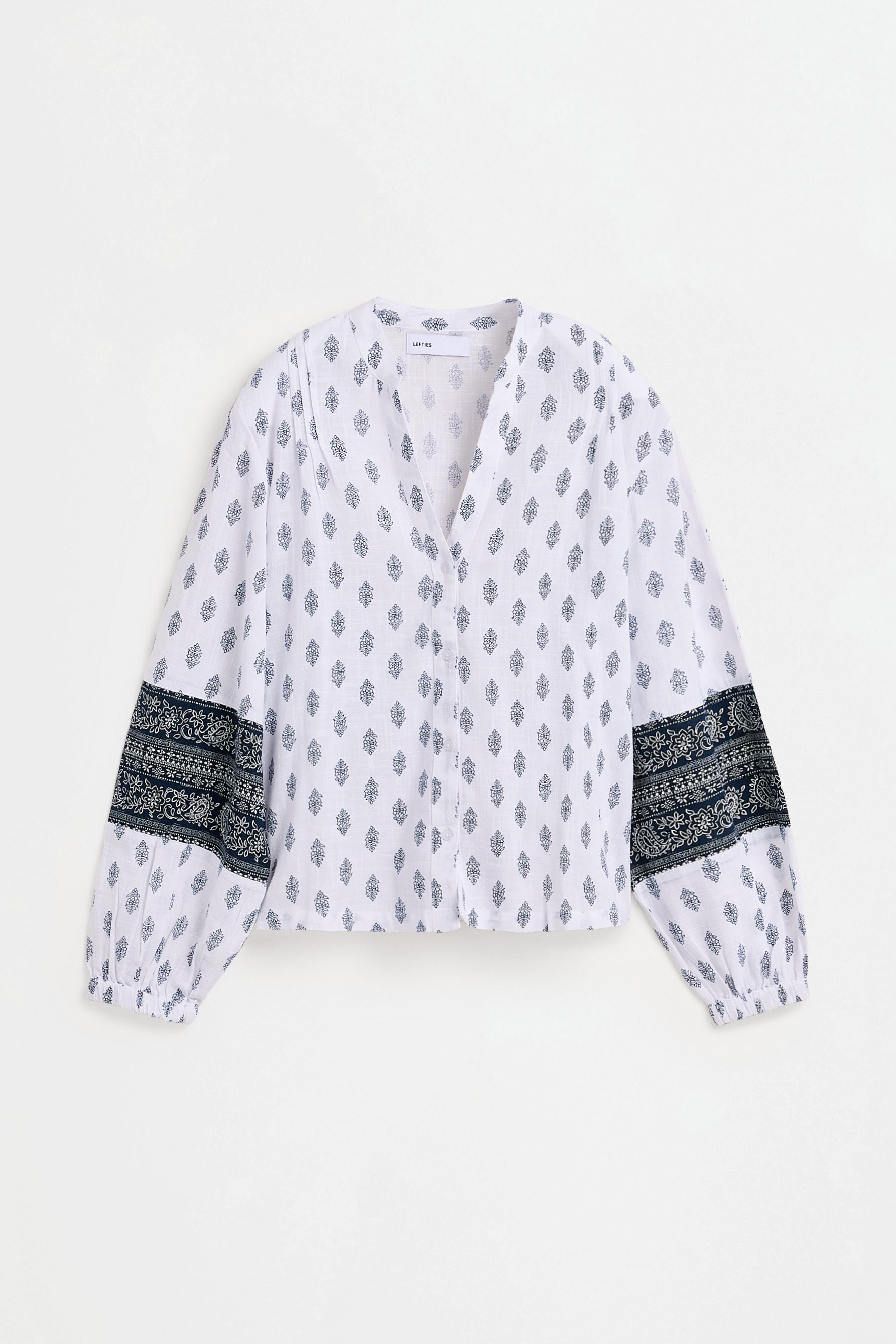 Rustic shirt with sleeve tape — BLUE