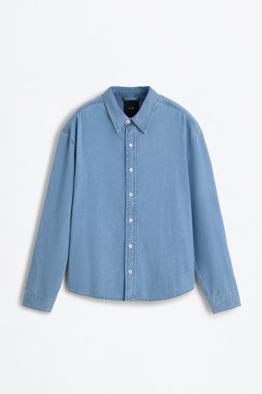Oversize denim shirt — PALE BLUE 6