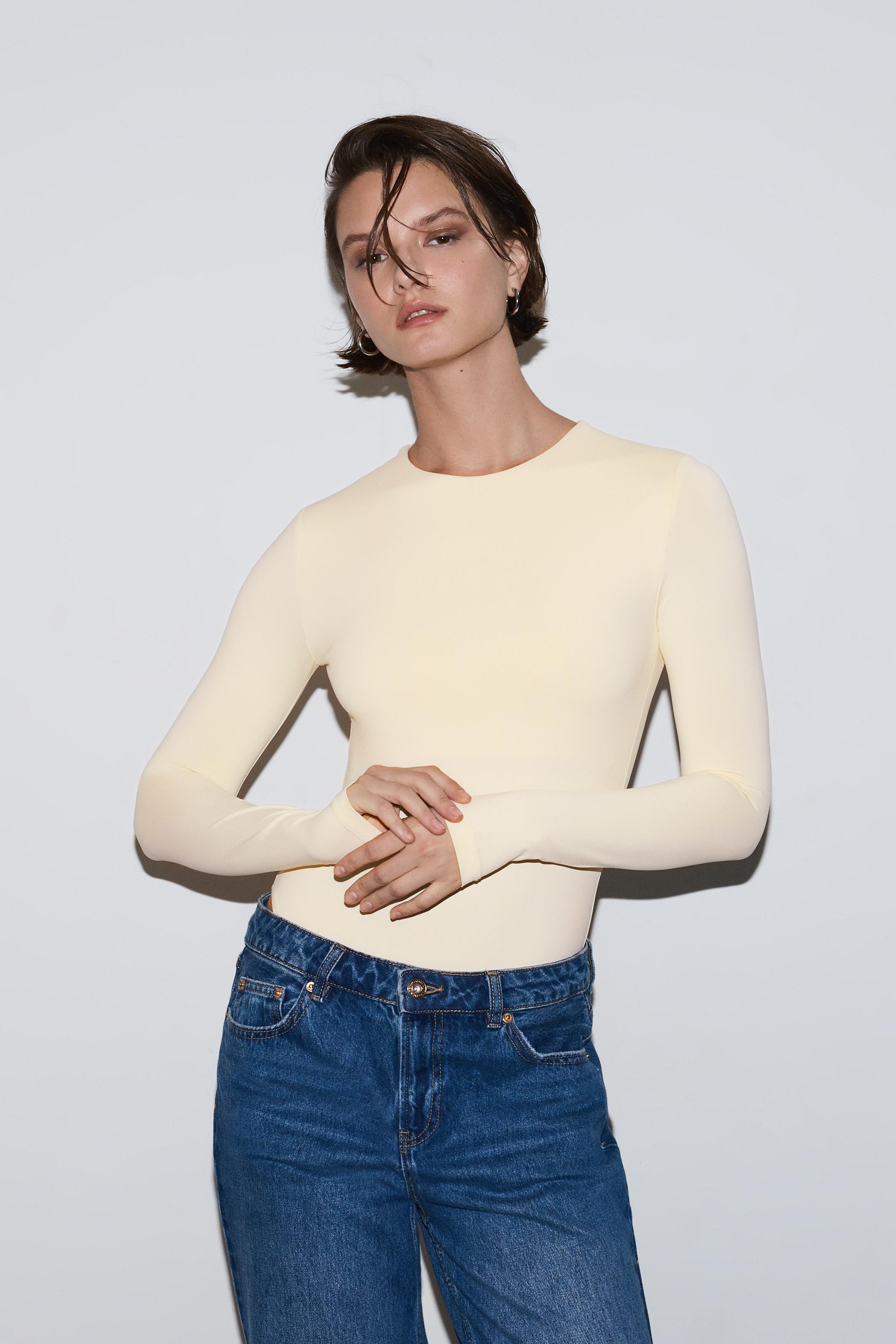 Body poliamida manga larga