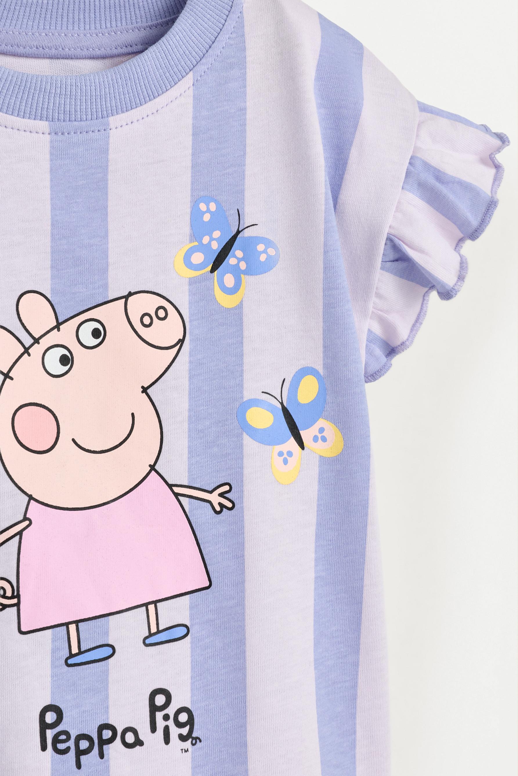 Peppa Pig™ ruffled T-shirt and bike shorts co-ord — LILAC