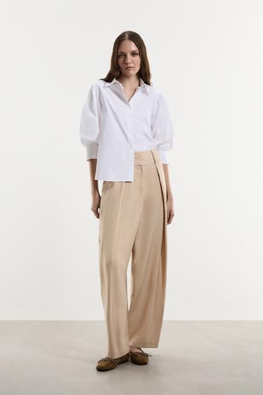 Balloon sleeve blouse — WHITE 2