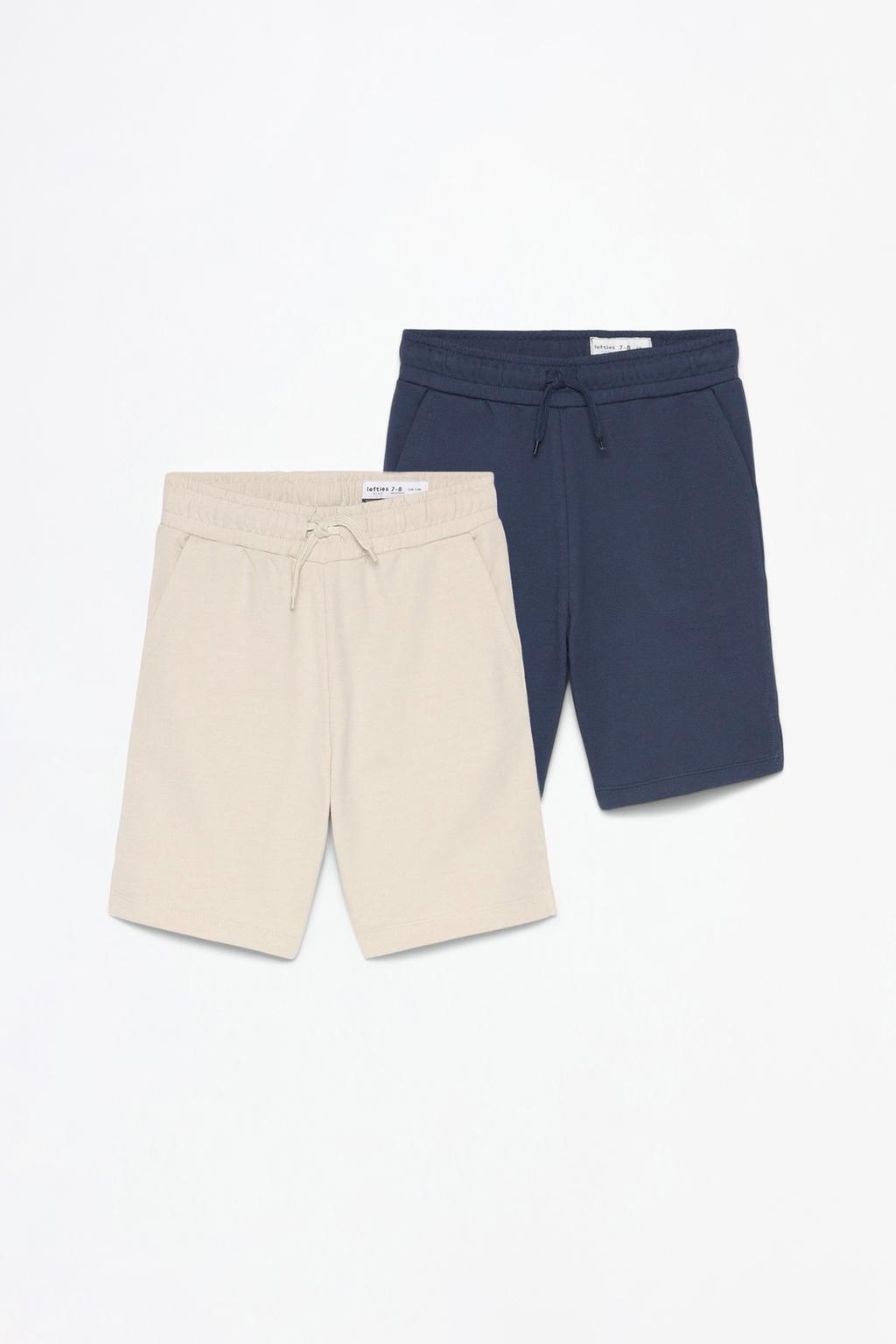 Pack of 2 pairs of basic fleece shorts