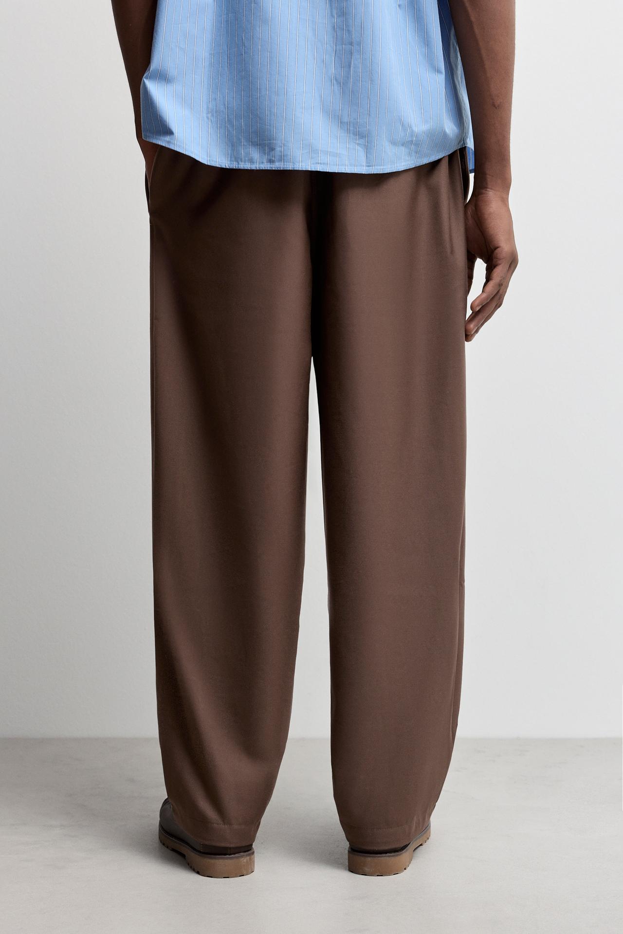 Baggy tailored joggers — BROWN