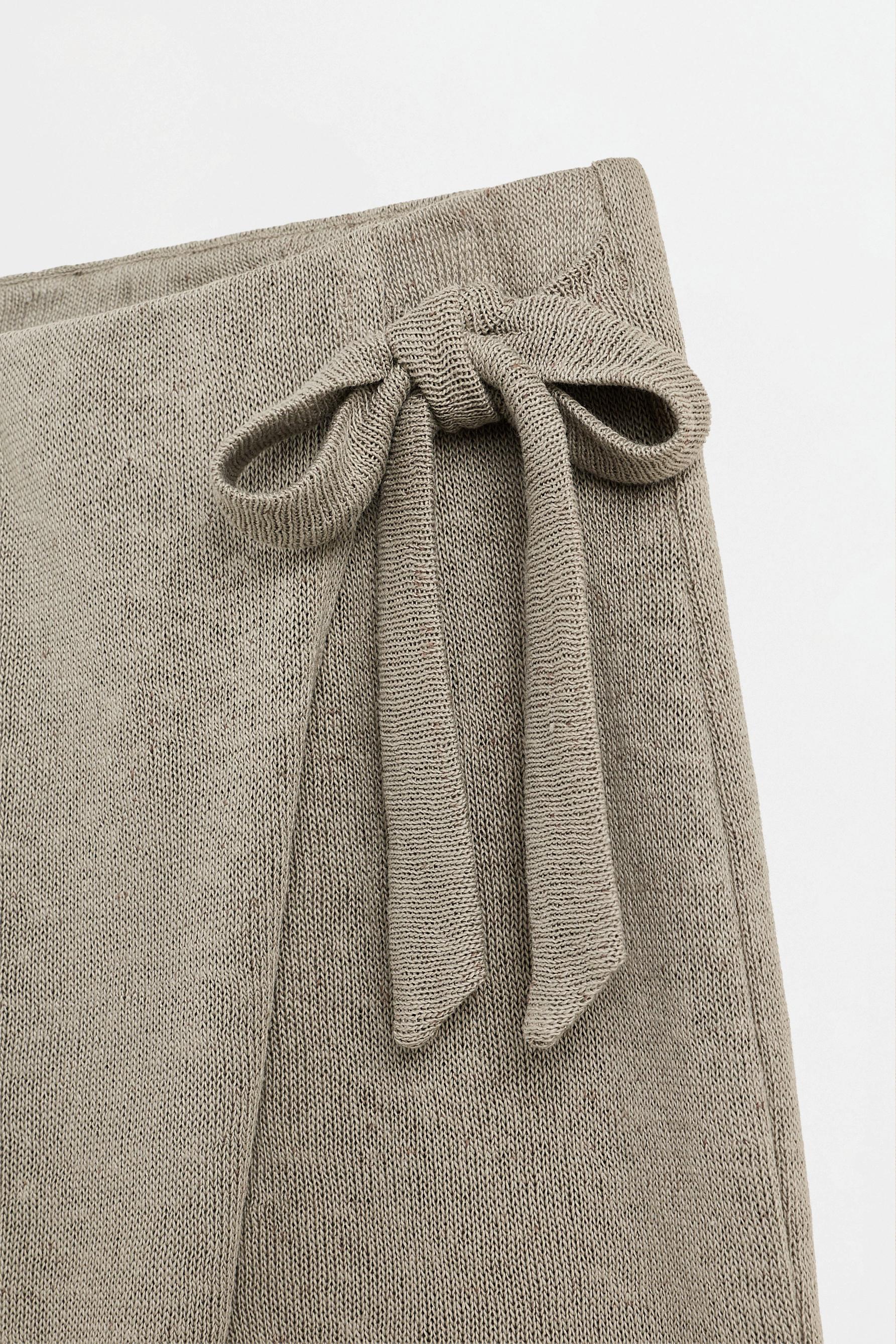 Wide-leg sarong trousers — PALE KHAKI
