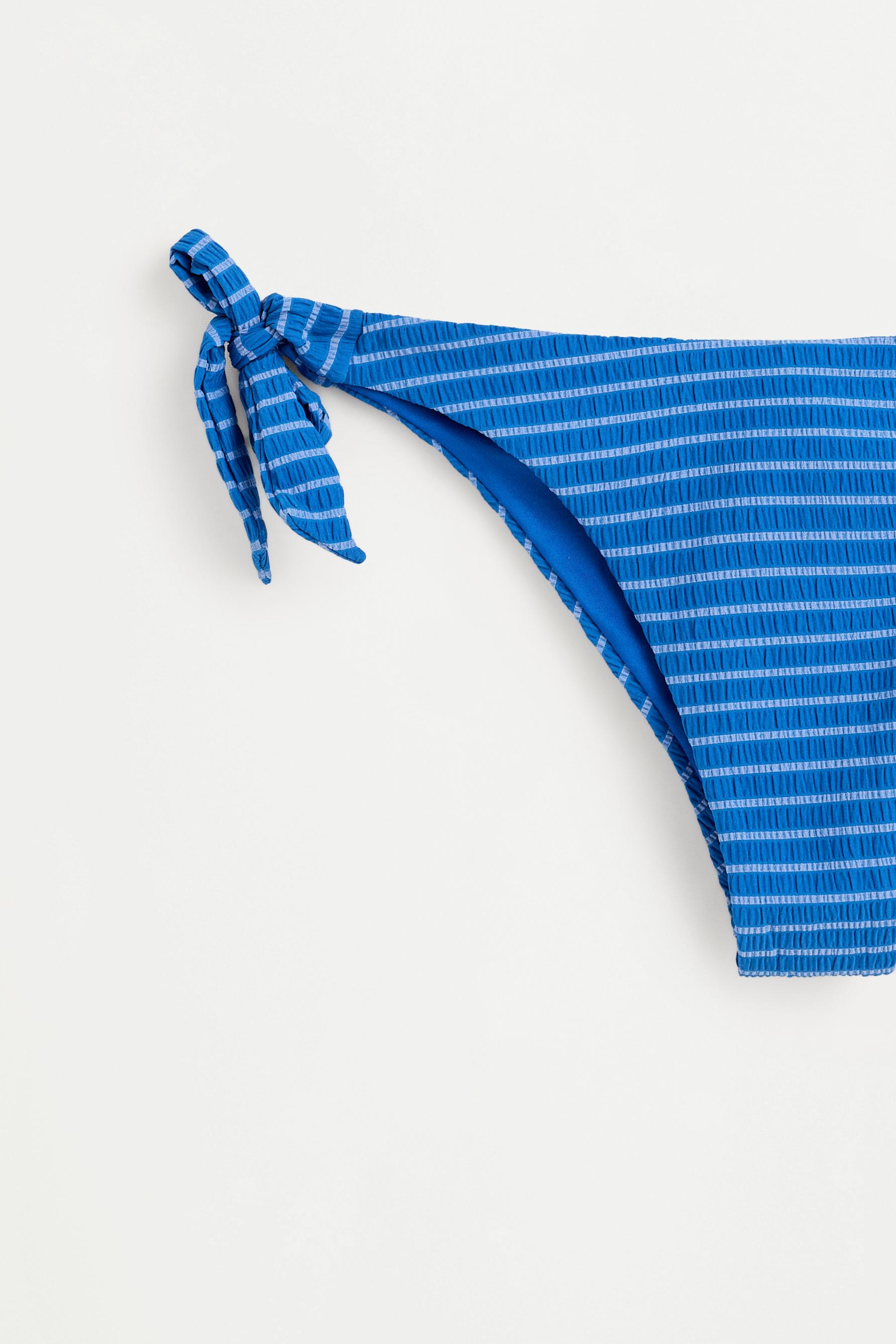 Women's | Beige striped bikini bottoms — BLUE