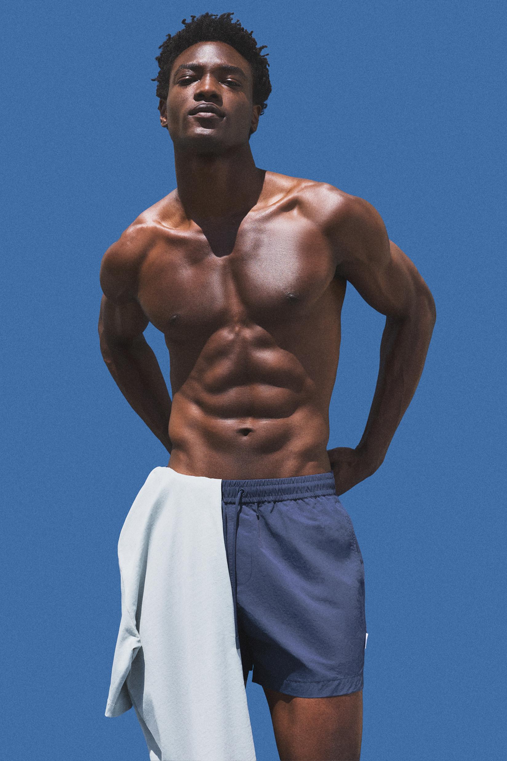 Coloro x Lefties straight swim trunks — FADED PETROL BLUE