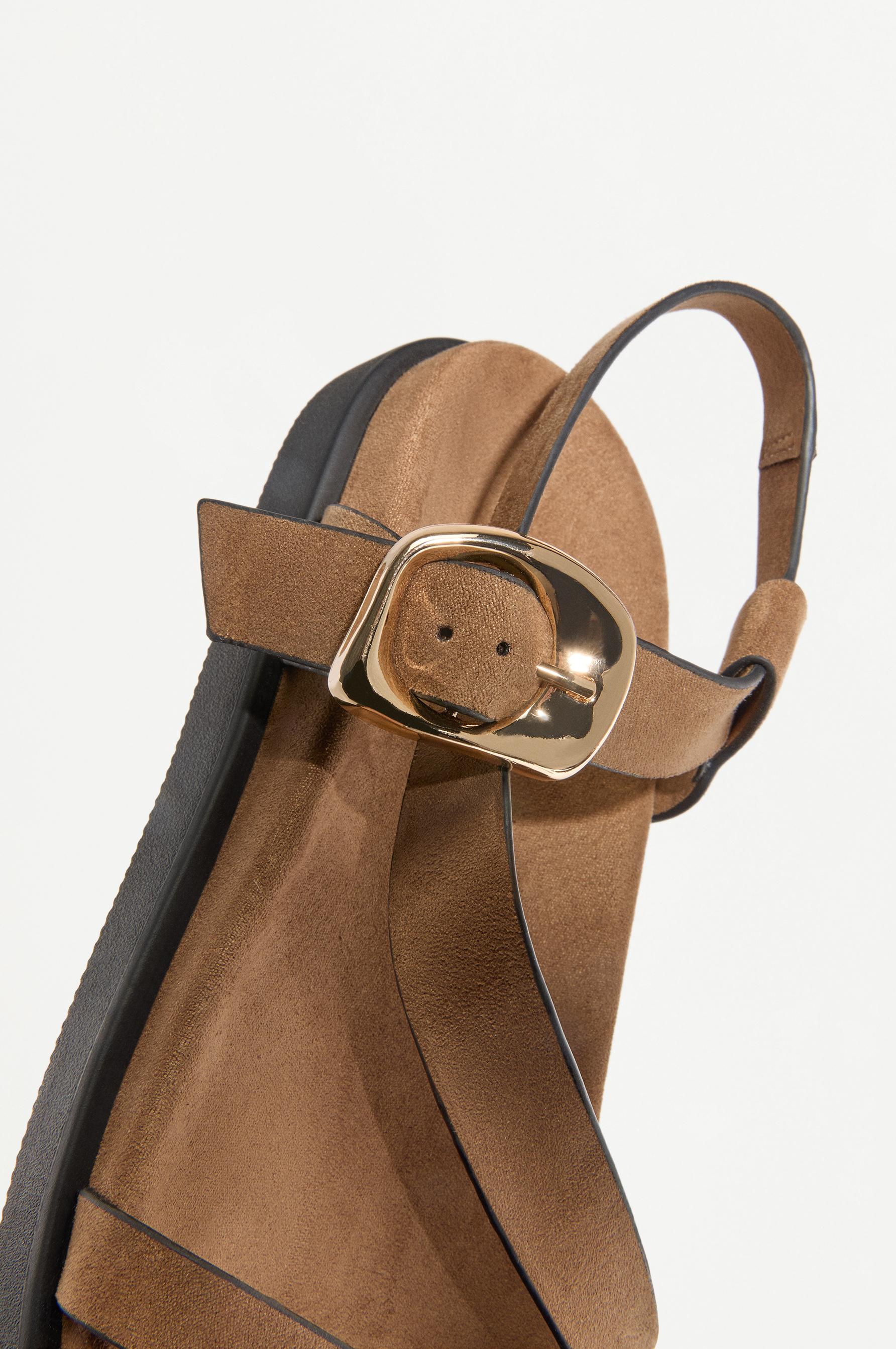 Strap flat sandals — LEATHER