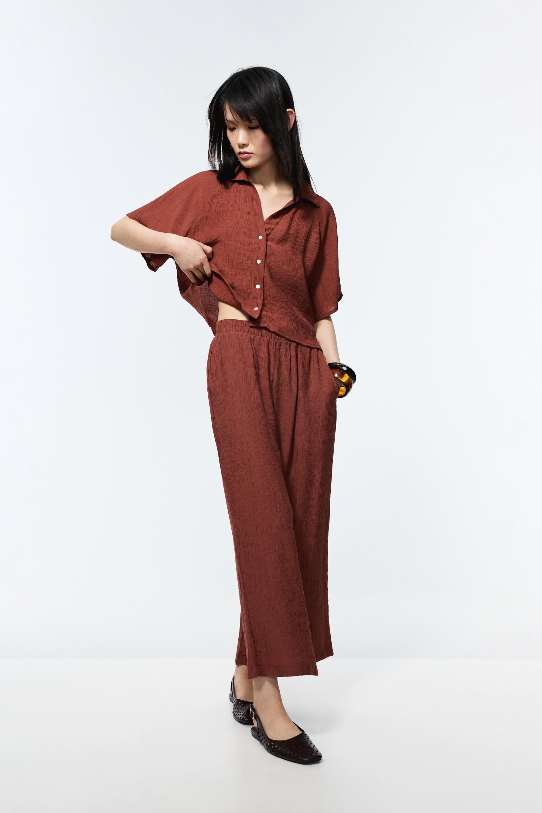 Pantalón culotte textura