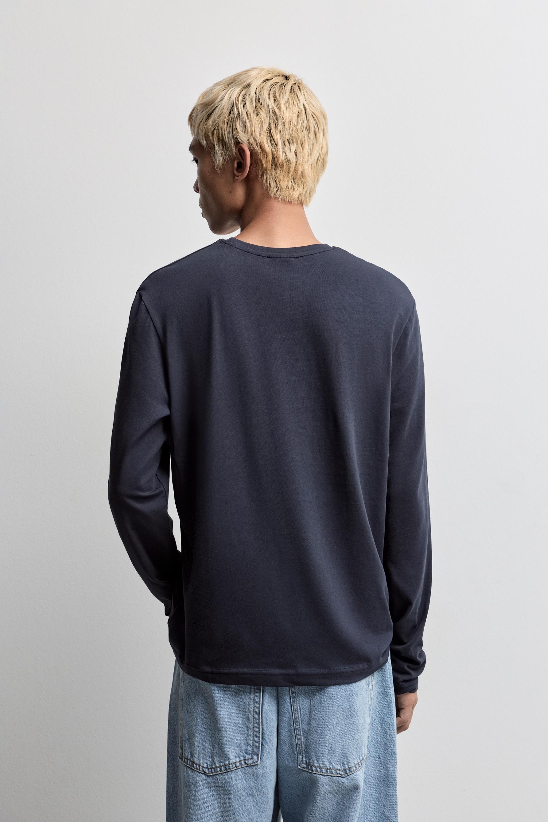 Basic long sleeve T-shirt — NAVY