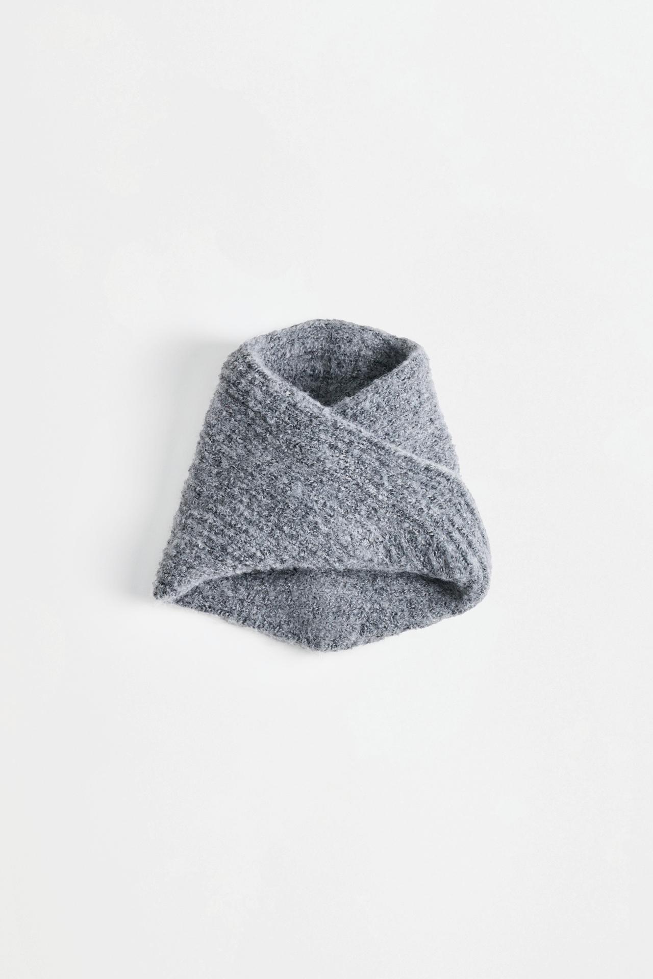 Ribbed knit snood — GREY