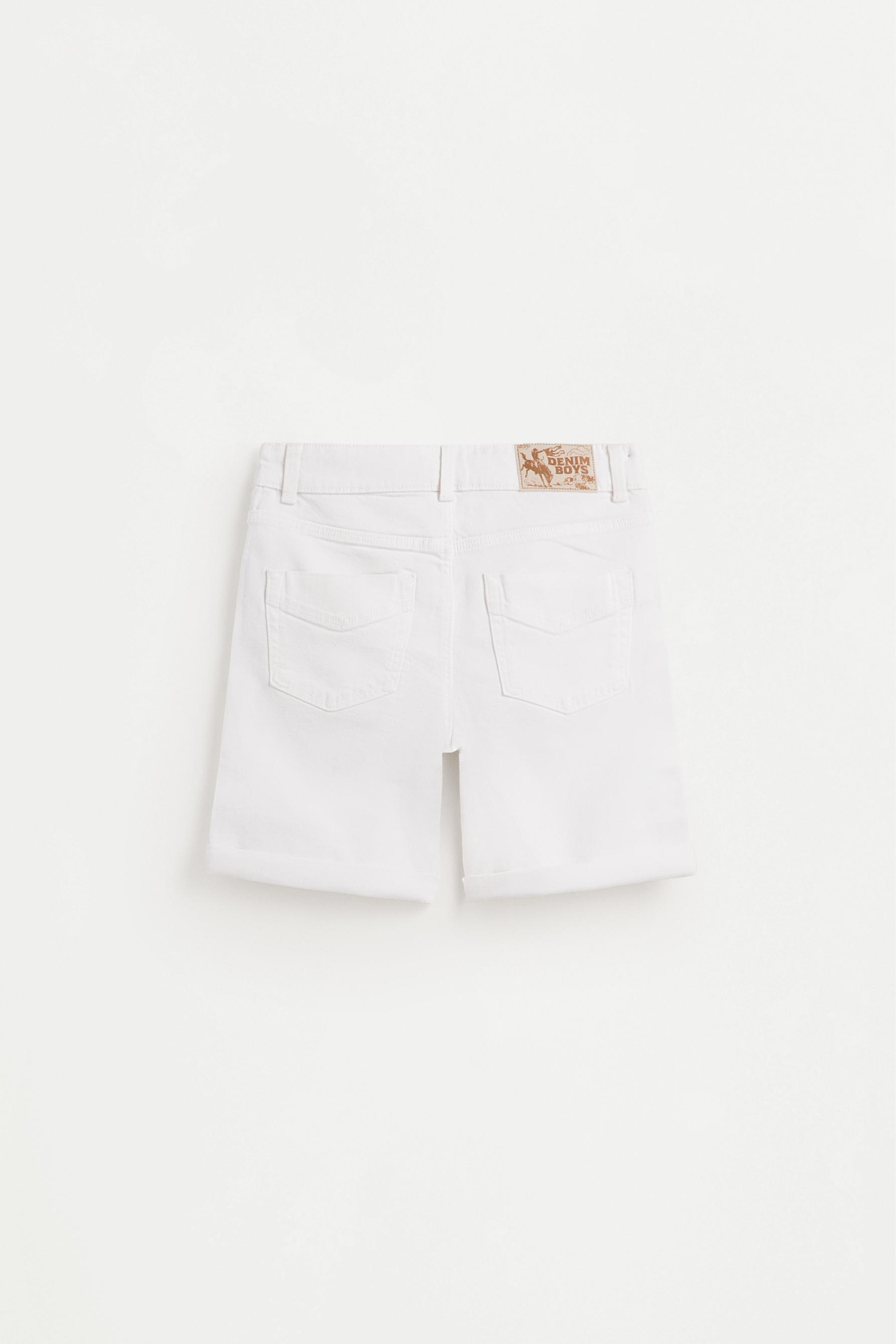 Slim comfort denim Bermuda shorts — WHITE