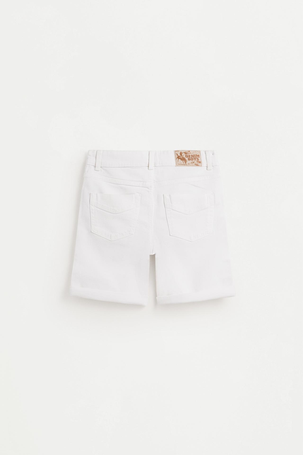 Slim comfort denim Bermuda shorts — WHITE