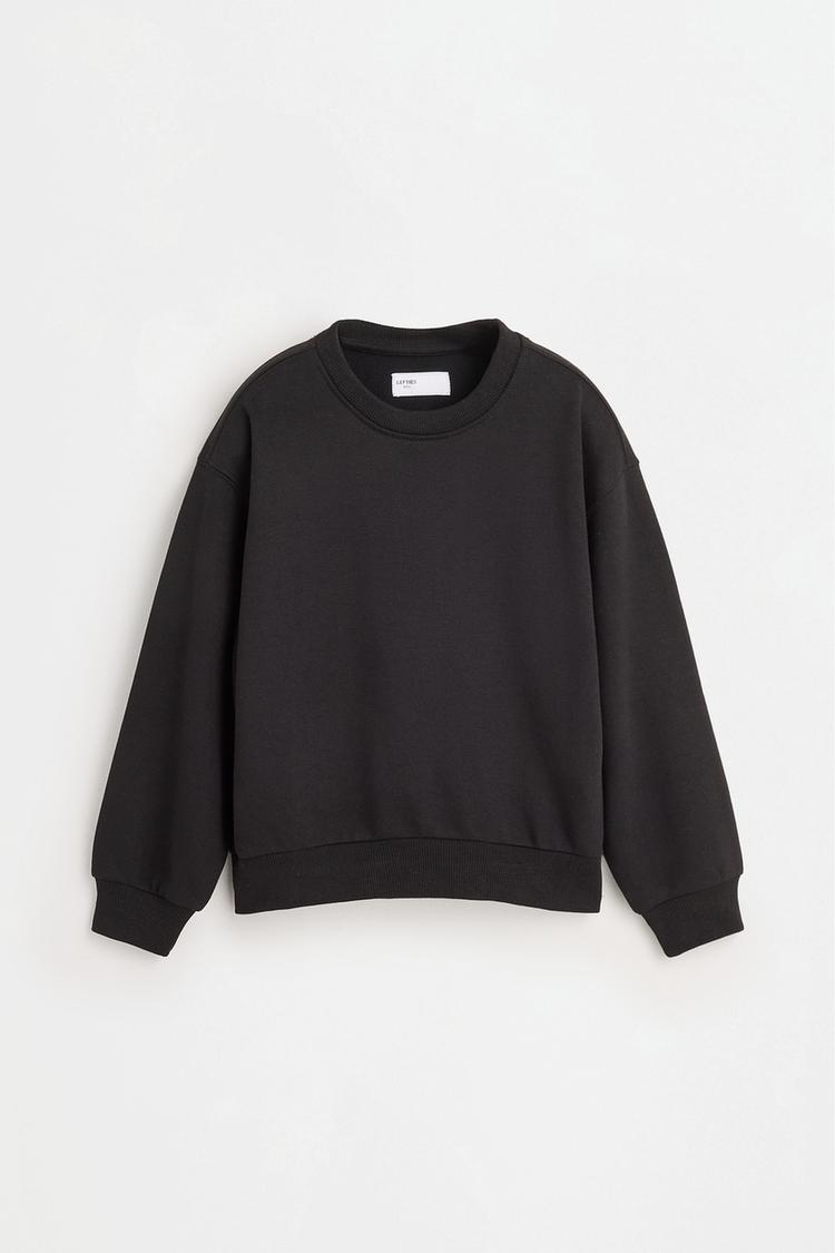 Plain plush sweatshirt — BLACK