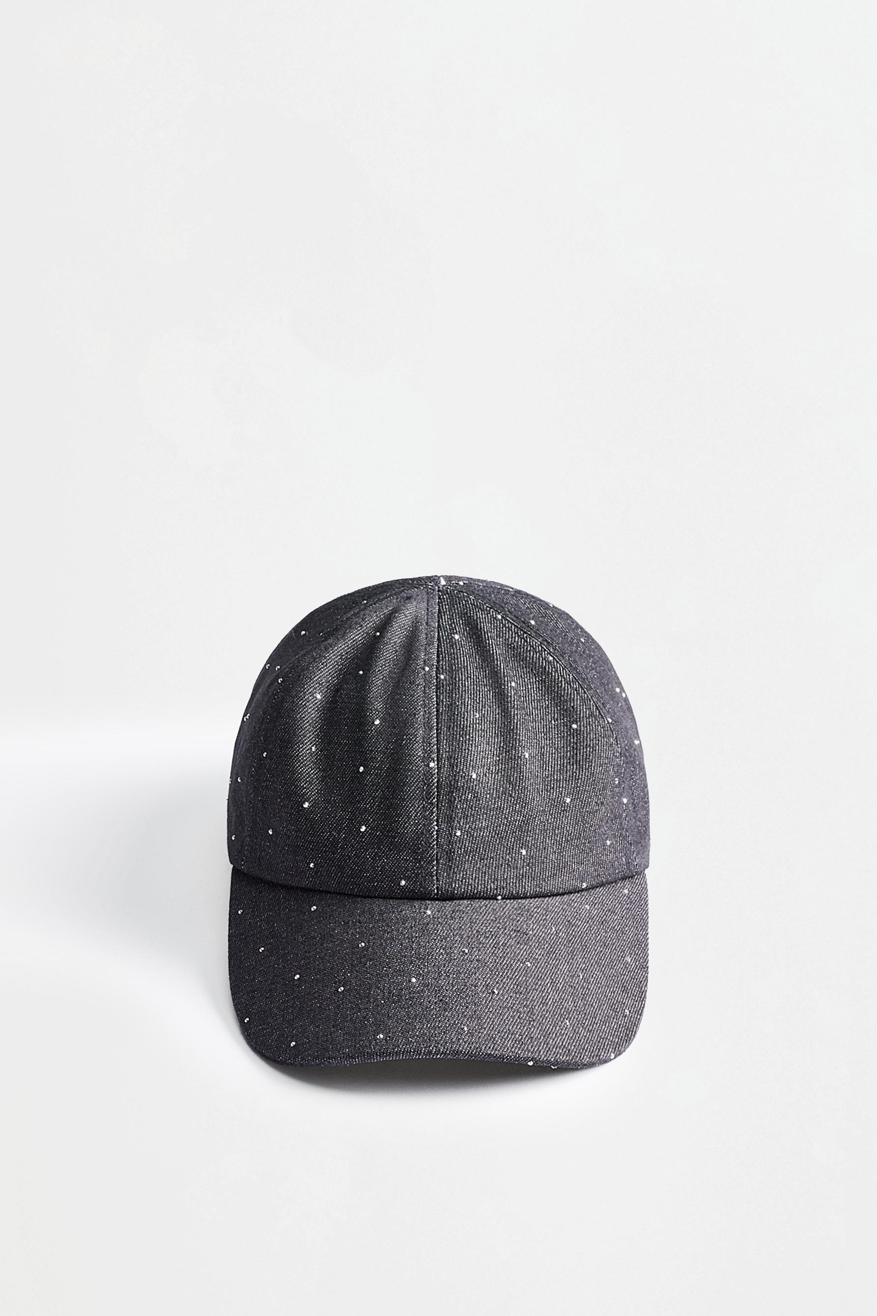 Rhinestone cap — BLACK MARL