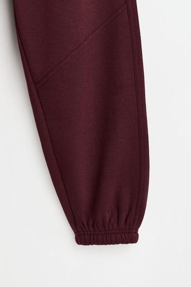 Plush trousers with knee stitching — WINE 4