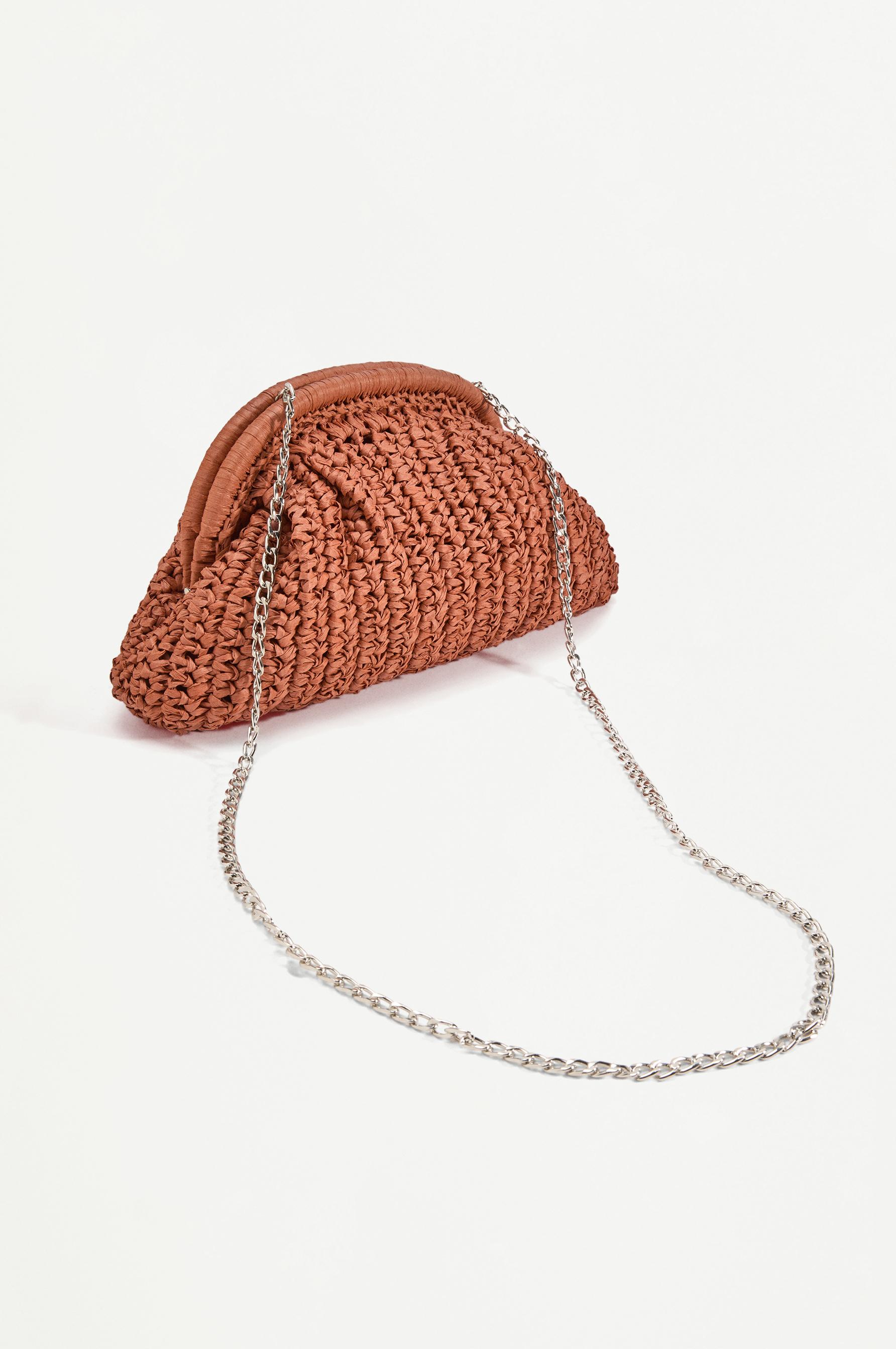 Natural effect clutch bag — ORANGE