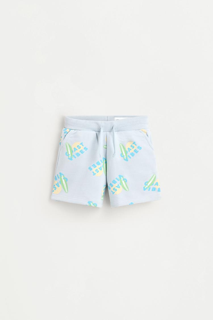 Printed Bermuda shorts — PASTEL BLUE