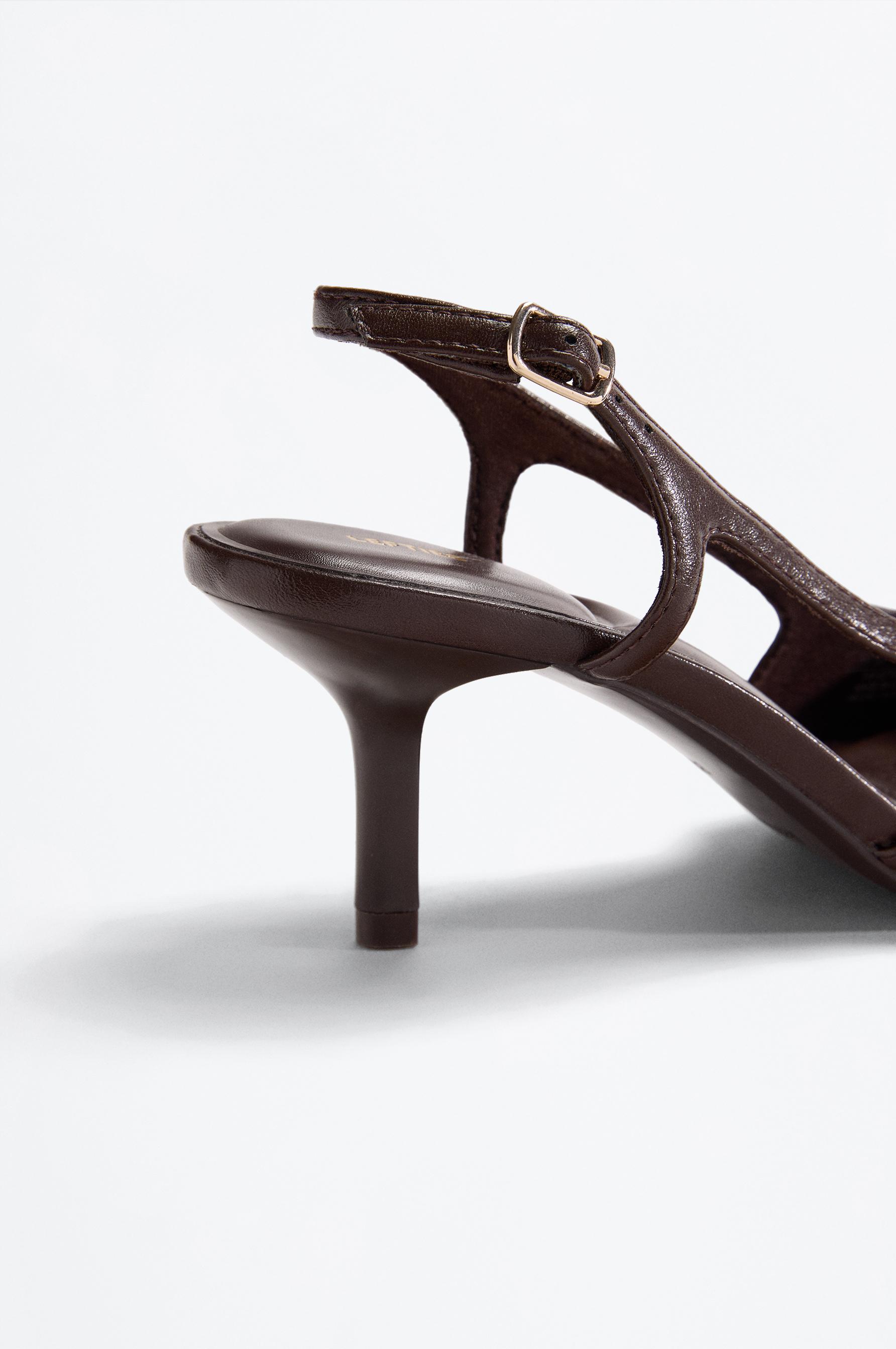 Lefties Kahverengi Lefties Arkasi açık topuklu ayakkabı