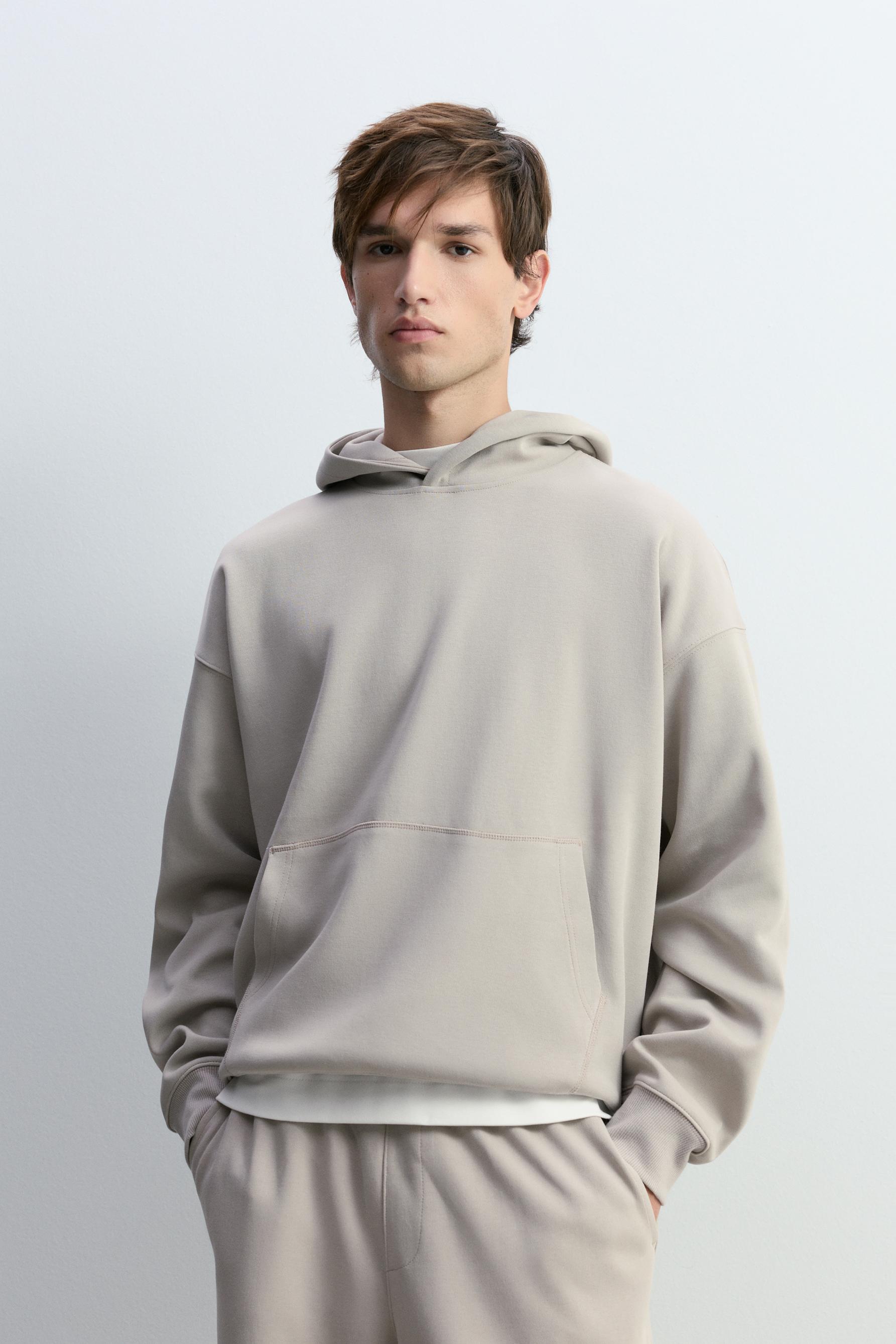 Sudadera capucha interlock oversize