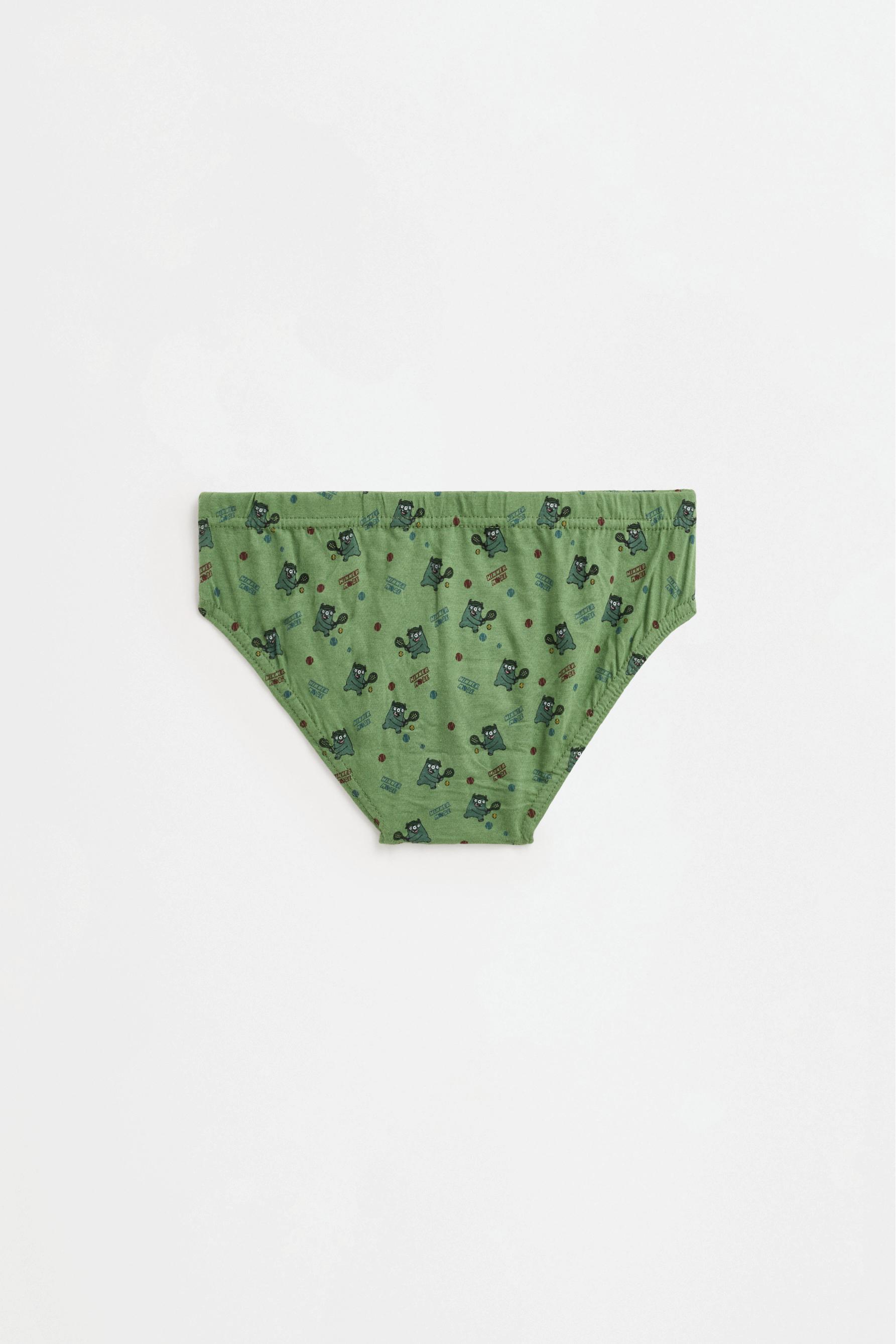 7-Pack Monster Briefs — ECRU/GREEN