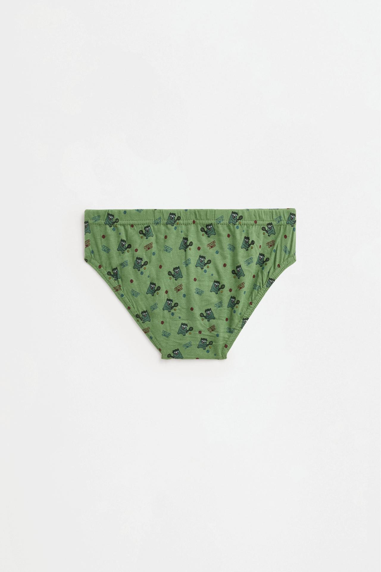 7-Pack Monster Briefs — ECRU/GREEN