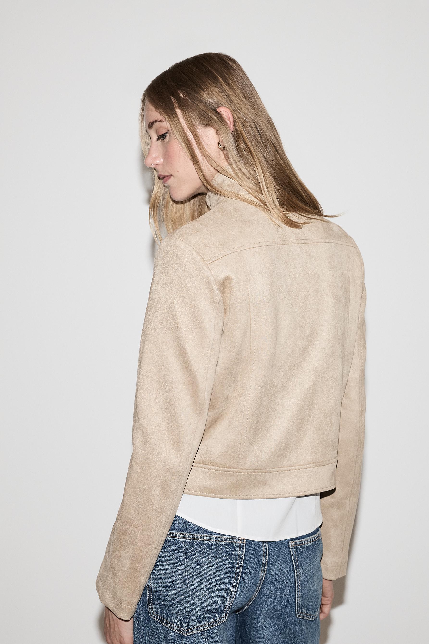 Faux suede jacket — TAUPE BROWN