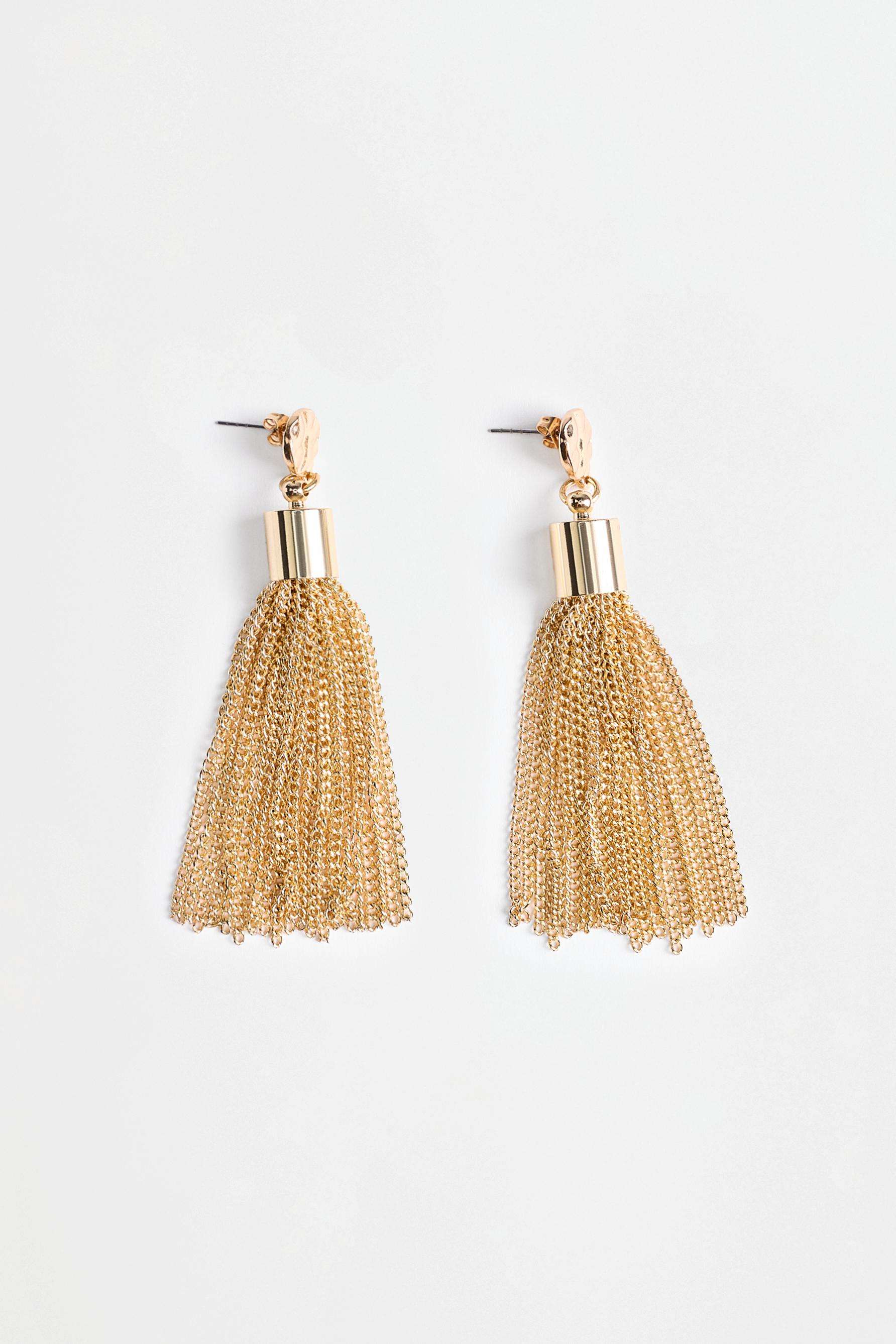 Gold fringe earrings — GOLD
