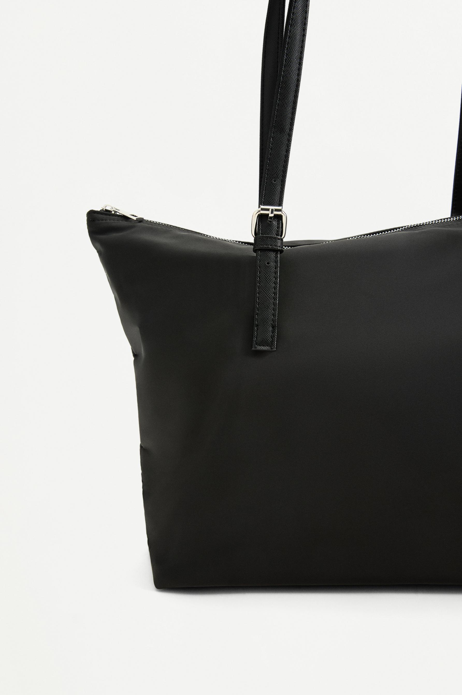 Nylon shopper bag — BLACK