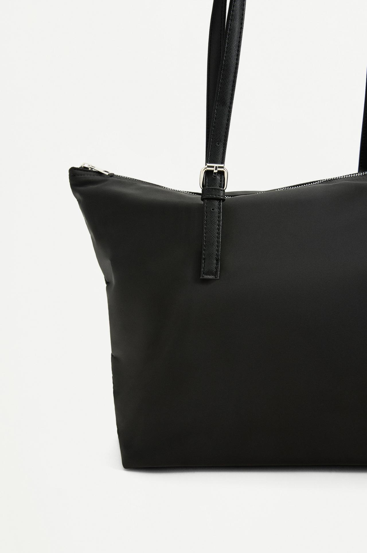 Nylon shopper bag — BLACK