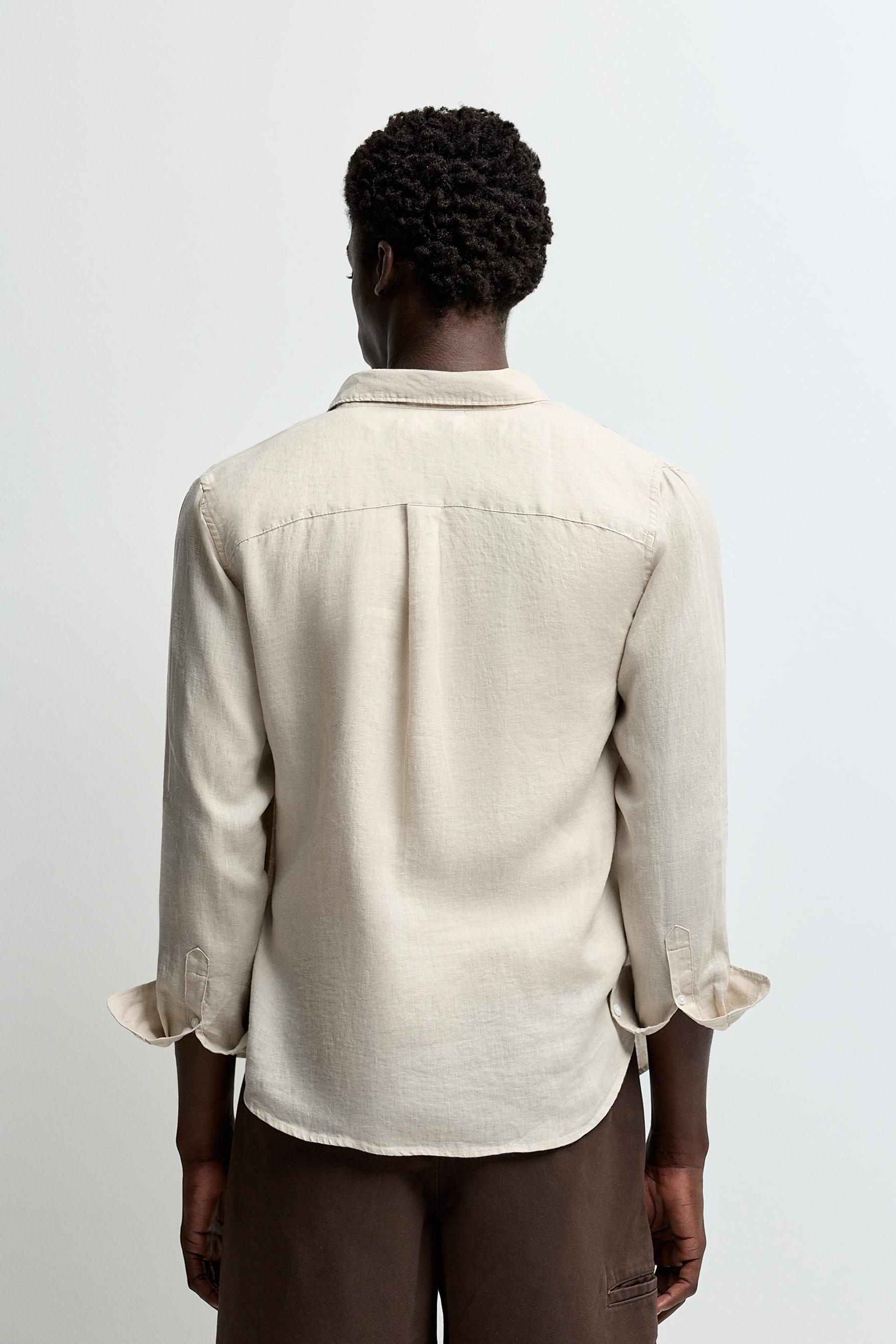 100% linen shirt — LIGHT BEIGE