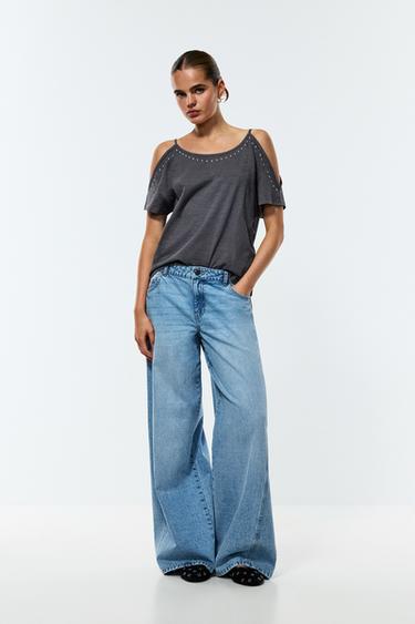 Cut-out and studded top — PALE CHARCOAL 2