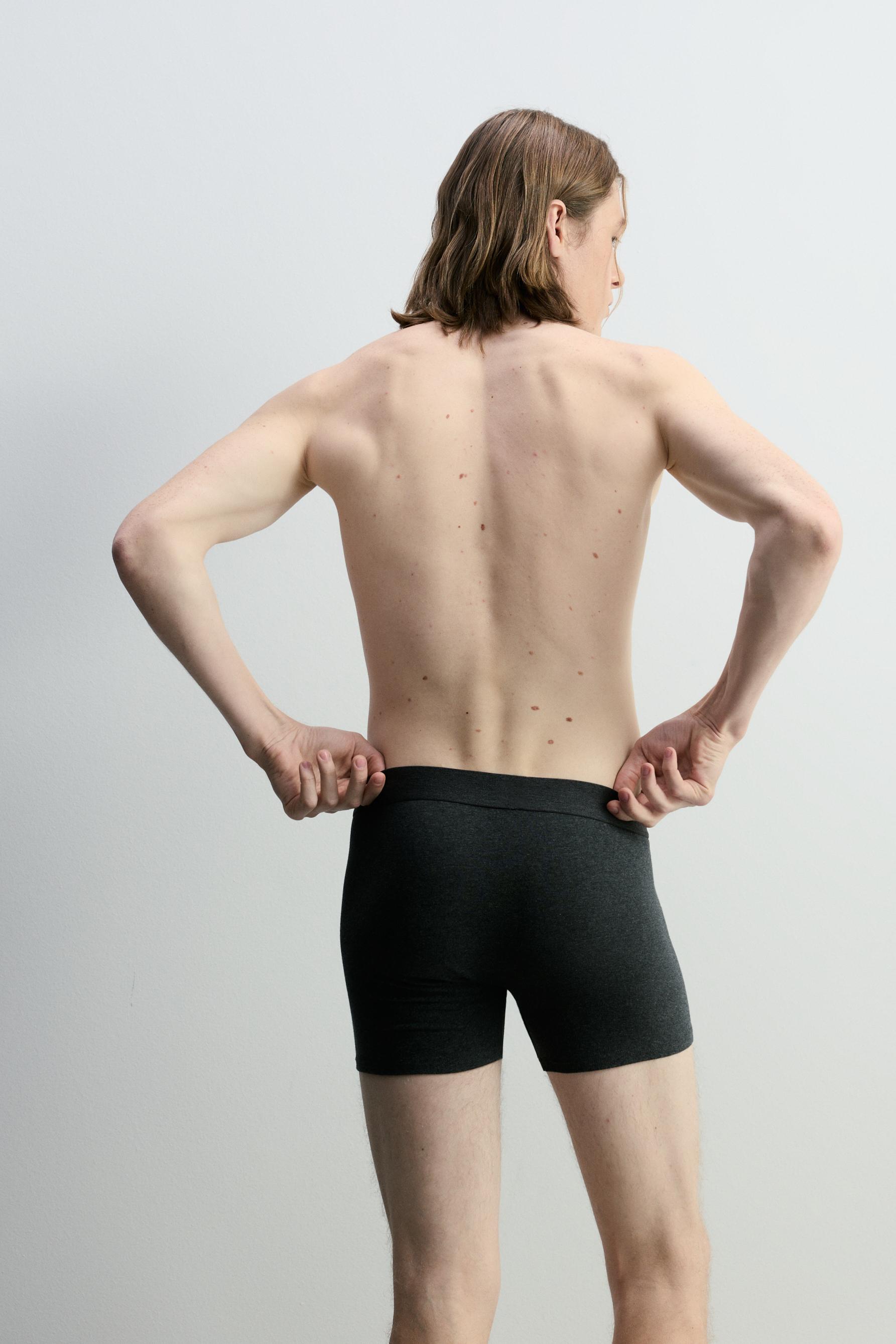3-pack of long basic boxers — GREY MARL