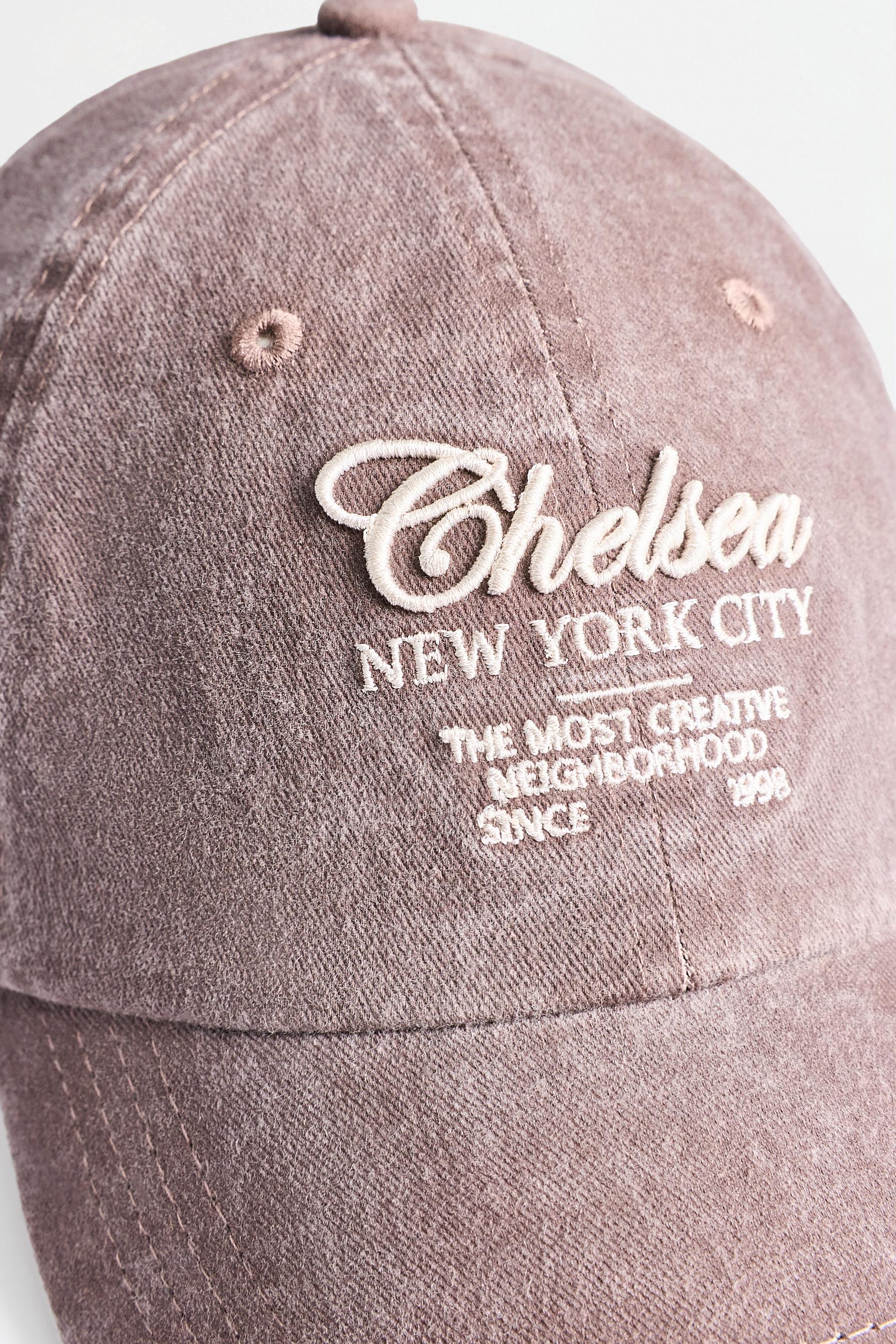 Faded effect embroidered cap — BROWN