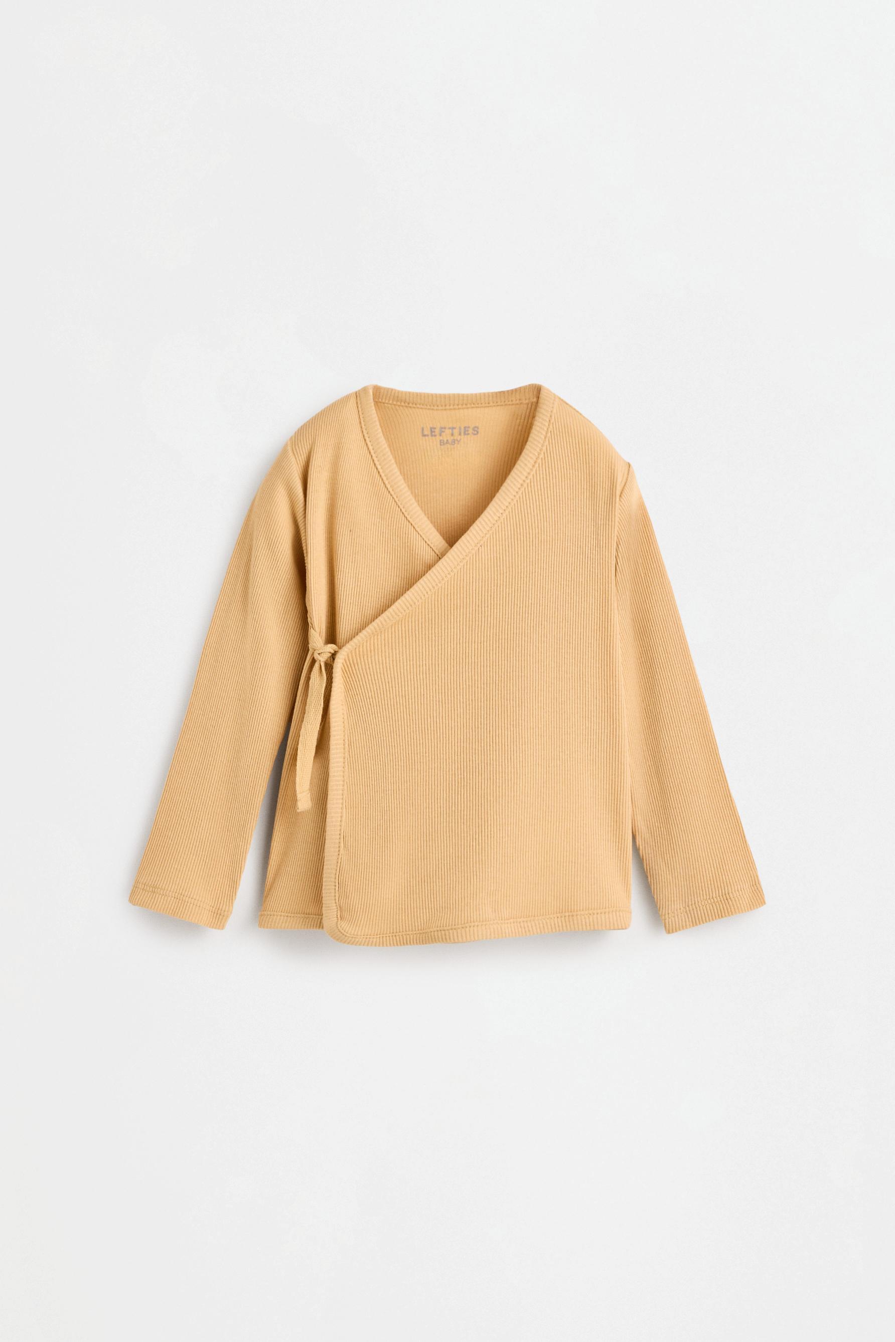Ribbed T-shirt, footed leggings and hat co-ord — MUSTARD