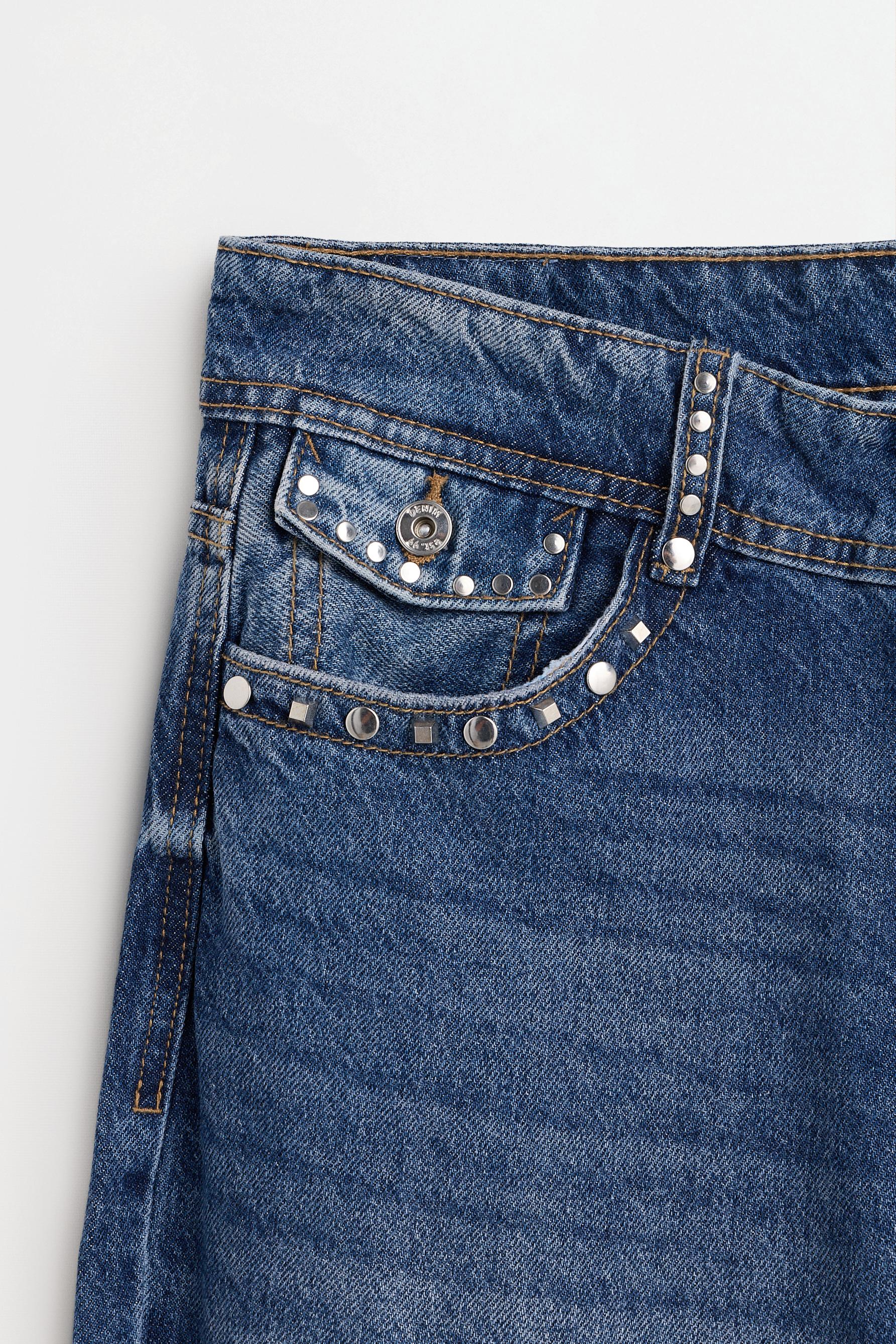 Straight-leg stud jeans — DARK BLUE