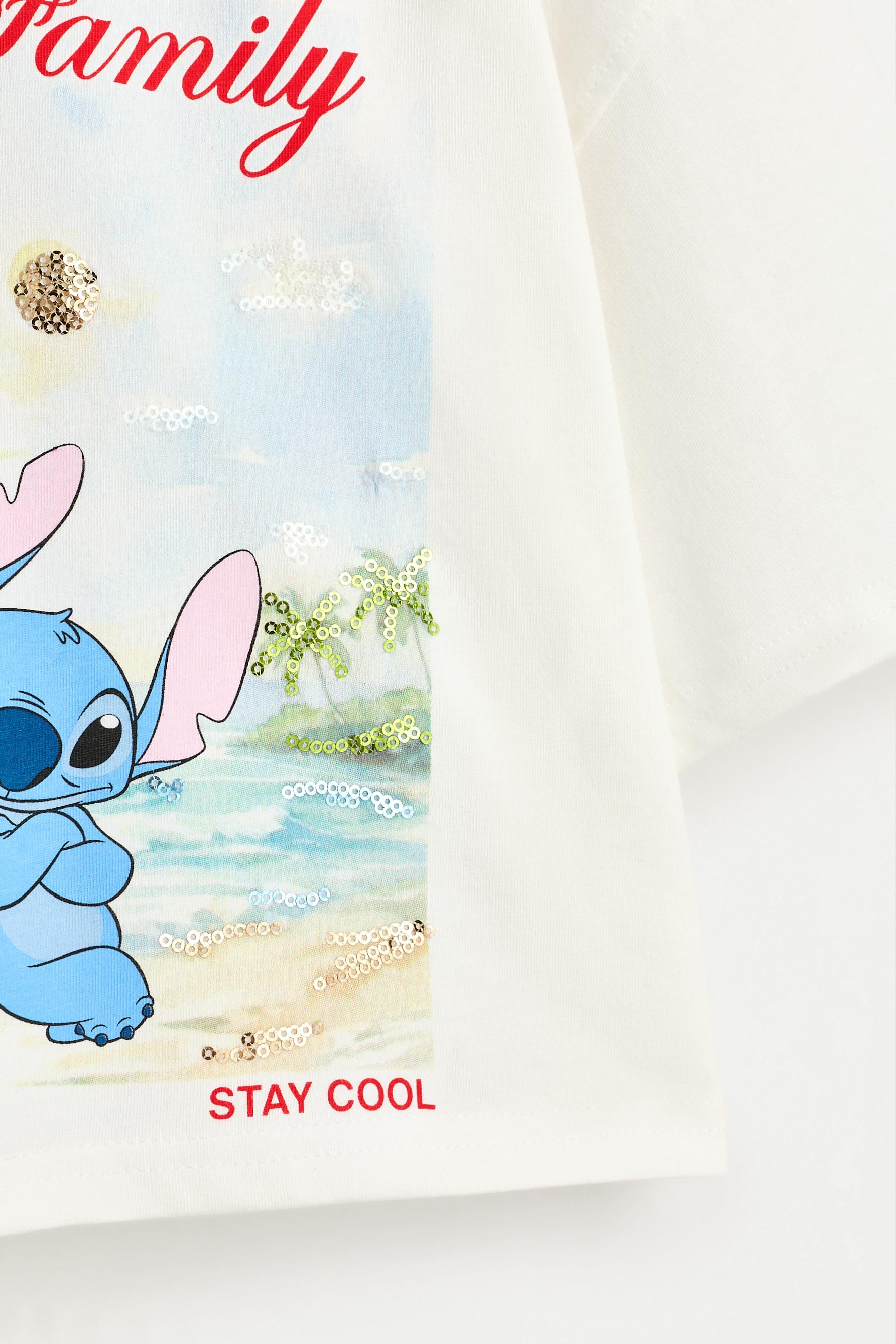 Lilo & Stitch ©Disney sequin T-shirt — OFF WHITE