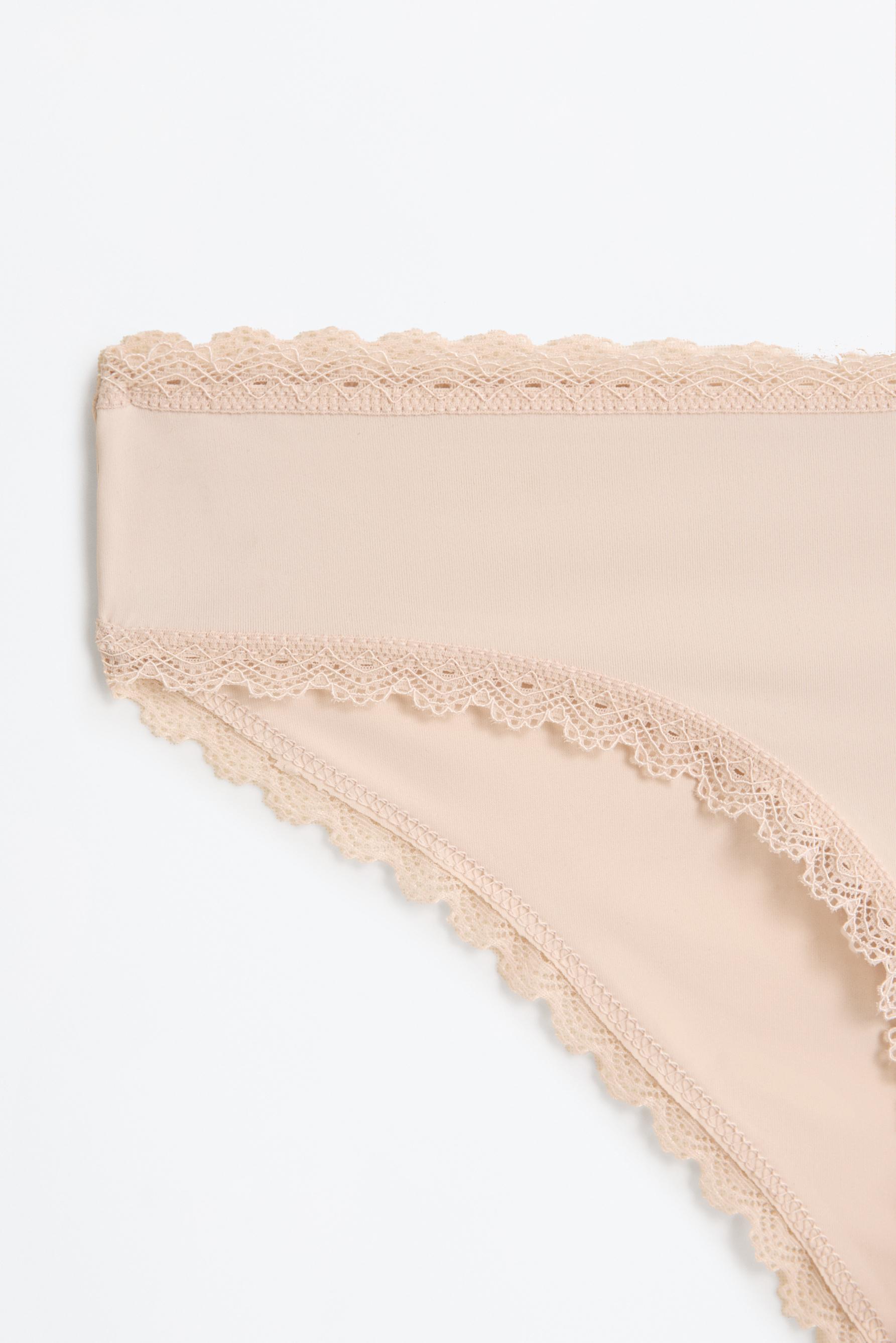 Pack of 3 pairs of classic microfibre briefs — BEIGE