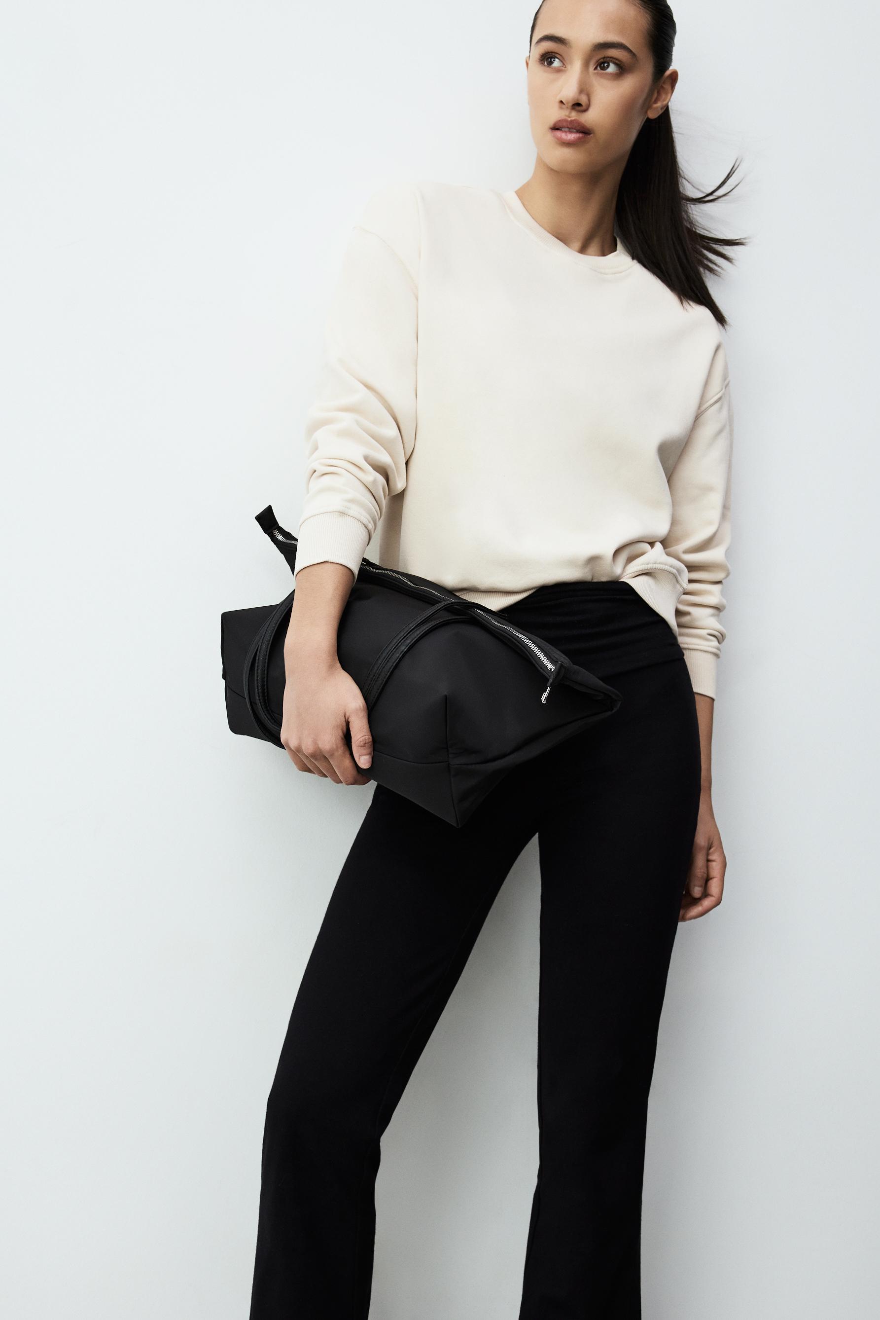 Ruched waist leggings — BLACK