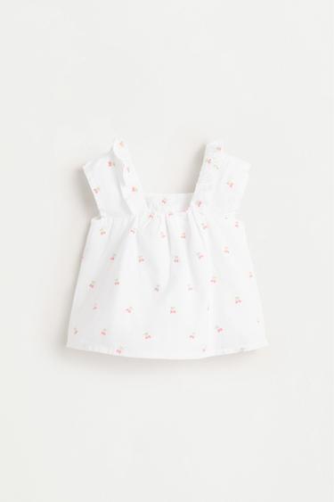 Cherry embroidered blouse and shorts co-ord — WHITE 4